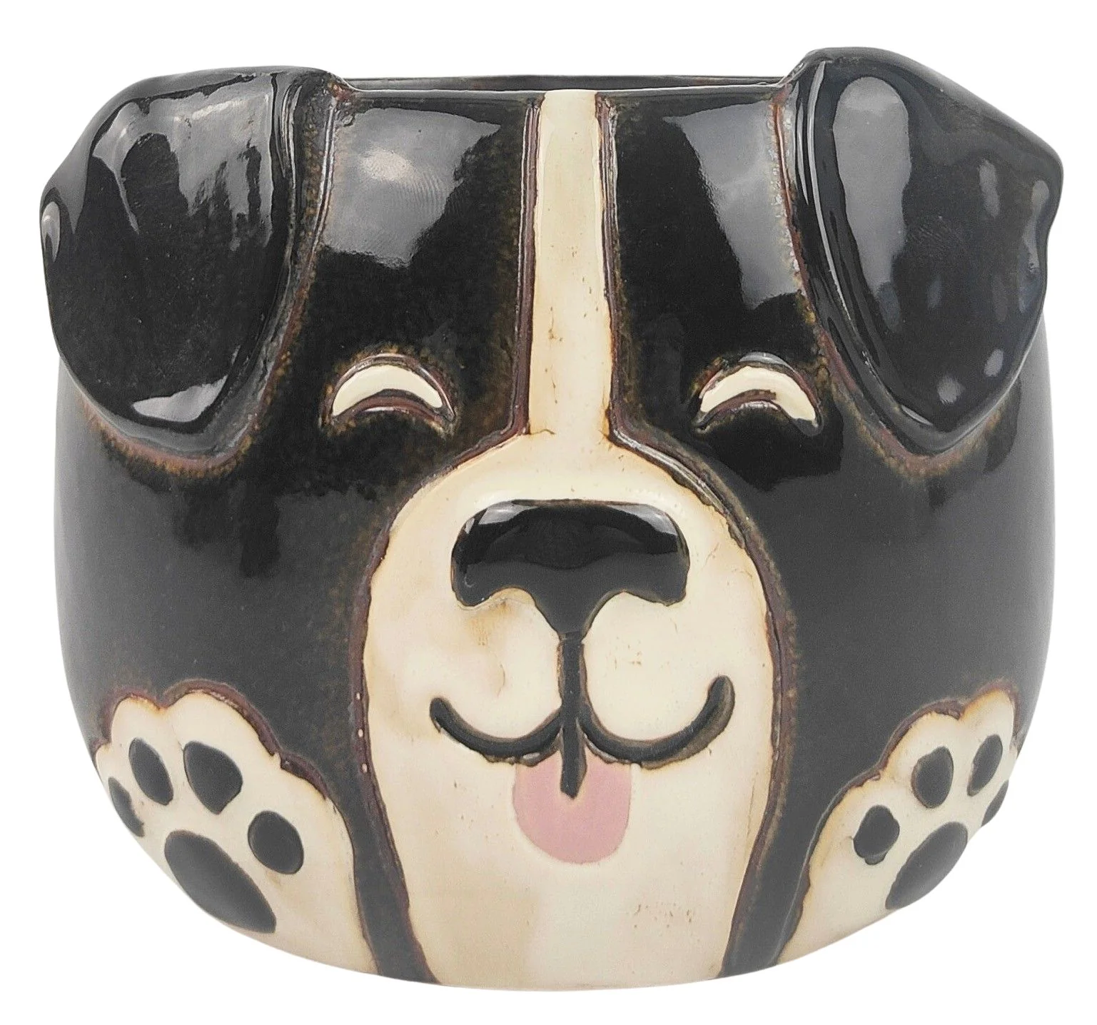 Black & White Dog Ceramic Planter