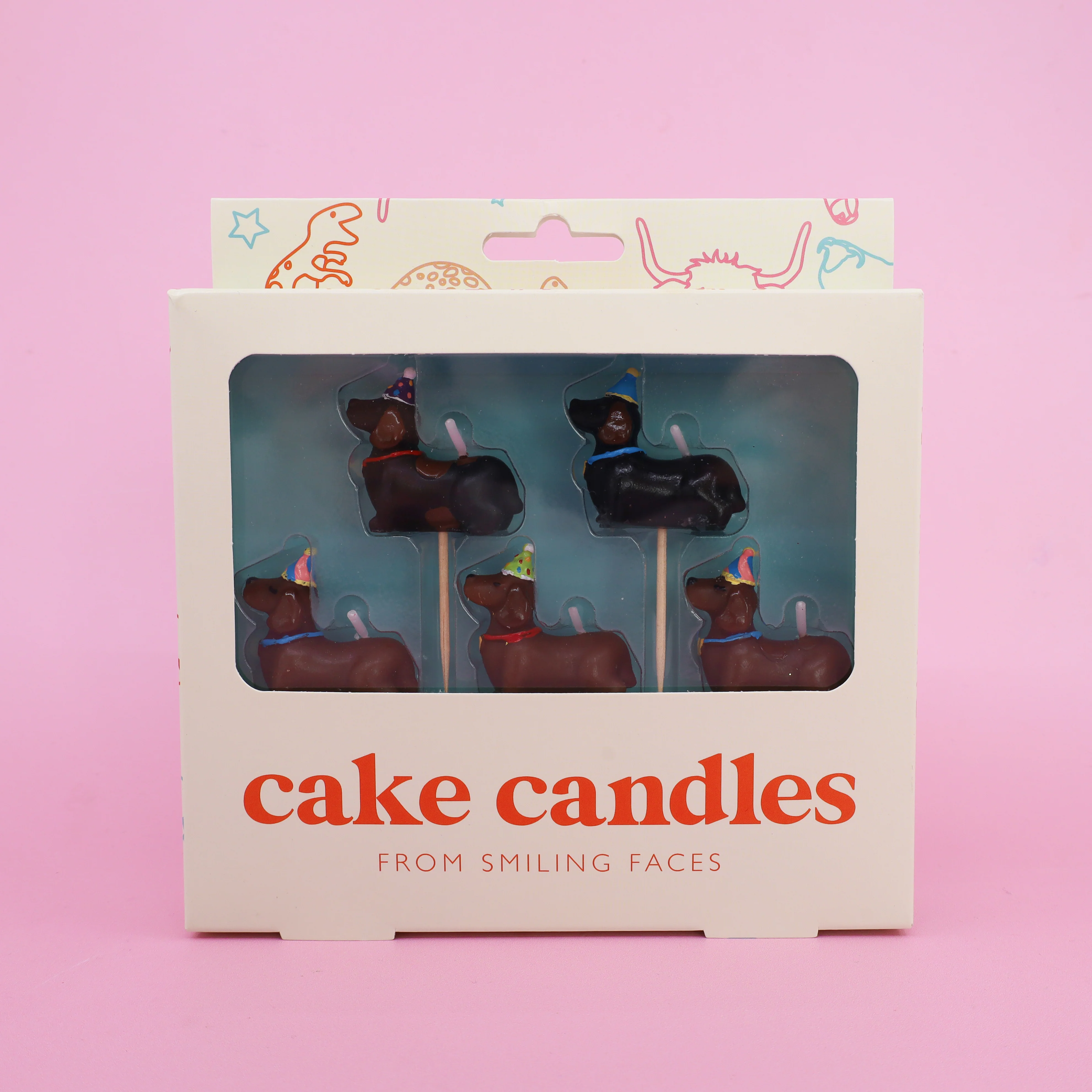 Cake Candles: Dachshunds in Party Hats