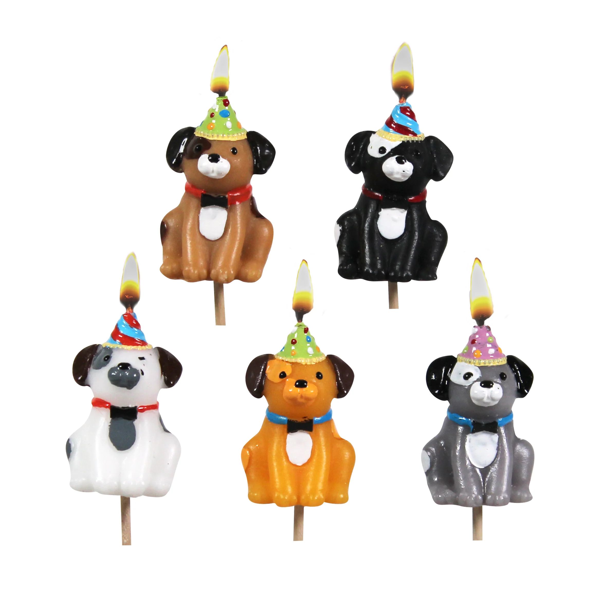 Cake Candles: Dogs in Party Hats - Image 2