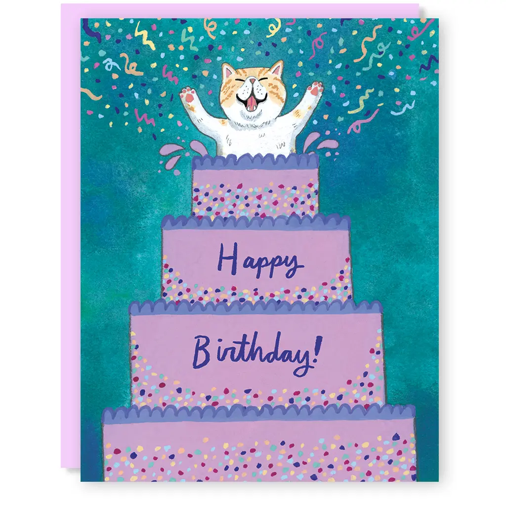Cat Birthday Surprise: Greeting Card