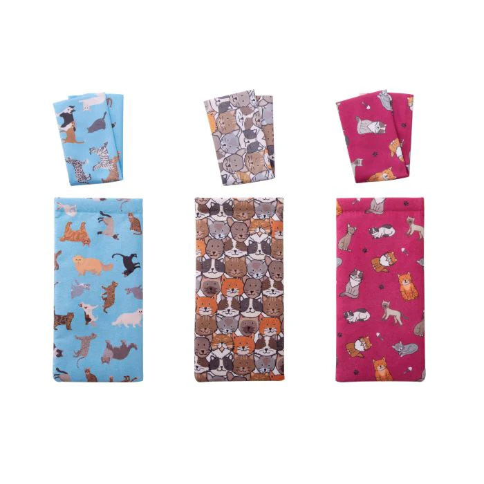 Cat Snap Shut Glasses Case & Cleaning Cloth