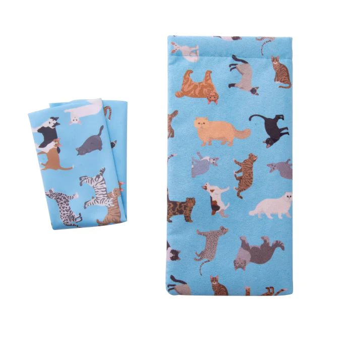 Cat Snap Shut Glasses Case & Cleaning Cloth - Image 2