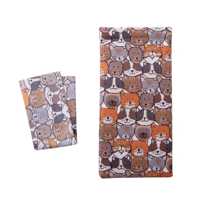 Cat Snap Shut Glasses Case & Cleaning Cloth - Image 3