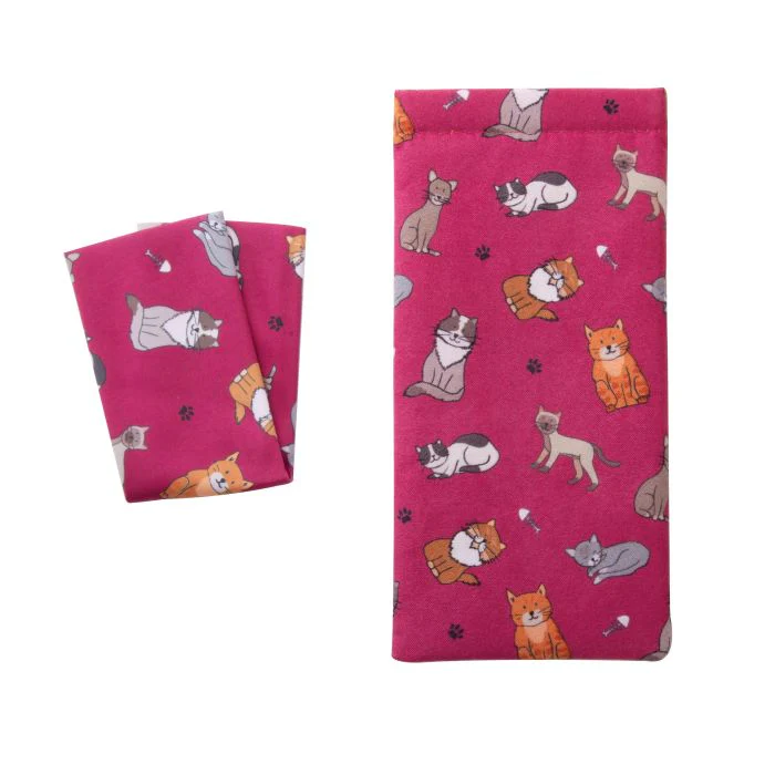 Cat Snap Shut Glasses Case & Cleaning Cloth - Image 5