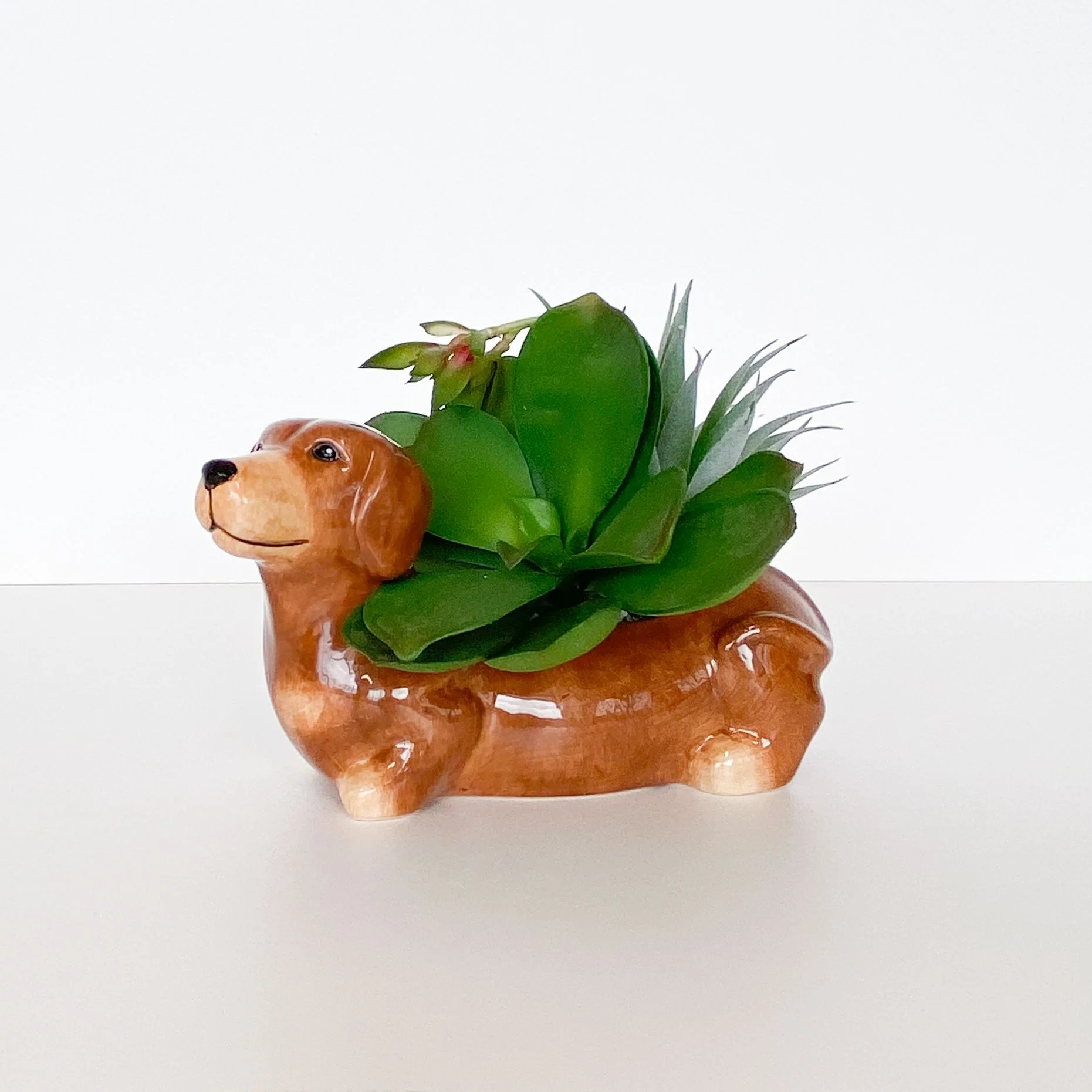 Dachshund Planter Brown 20cm - Image 2