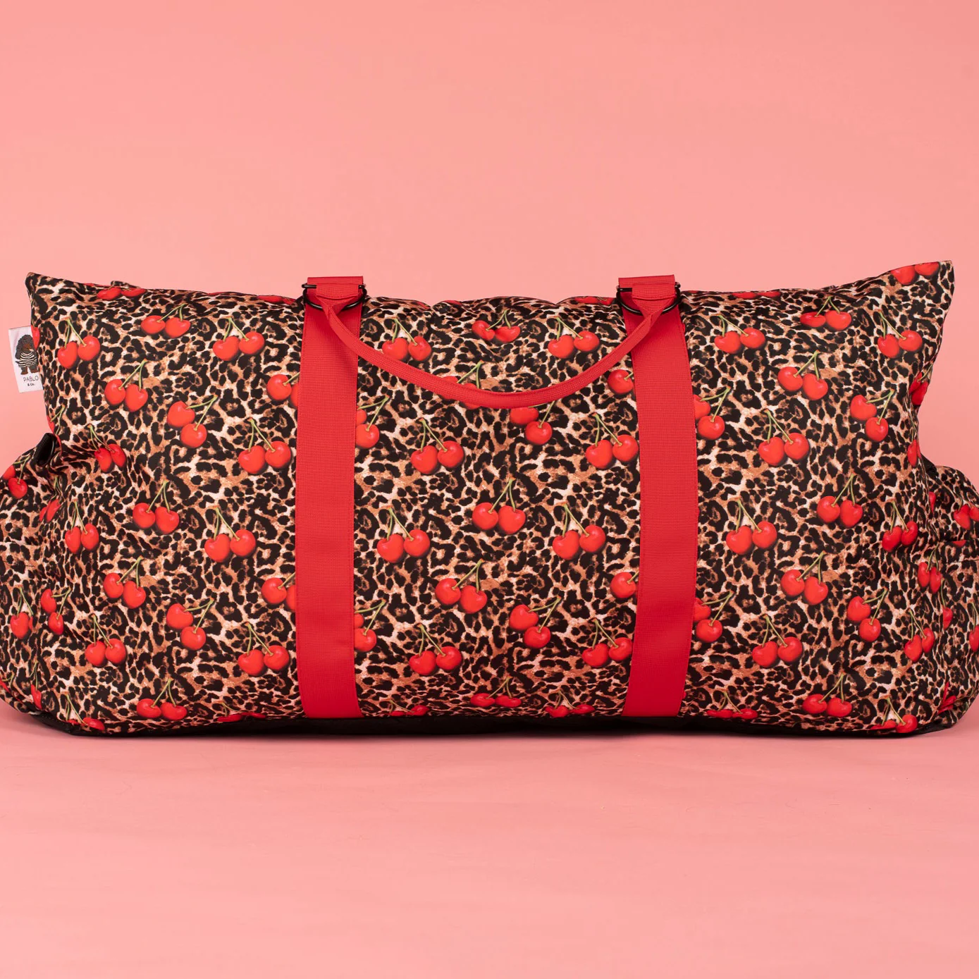 Deluxe Travel Car Bed: Leopard Cherries - Image 3