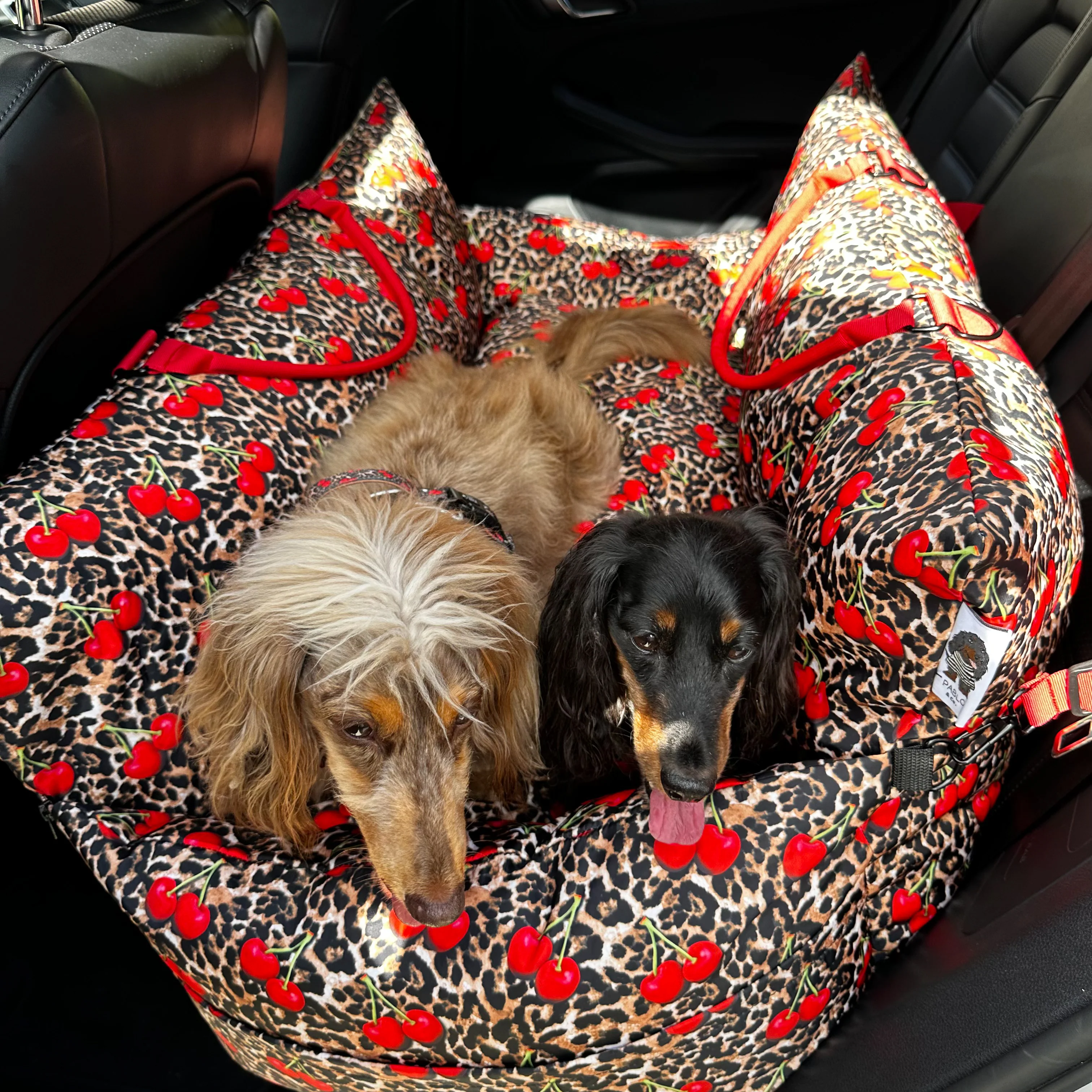 Deluxe Travel Car Bed: Leopard Cherries - Image 6