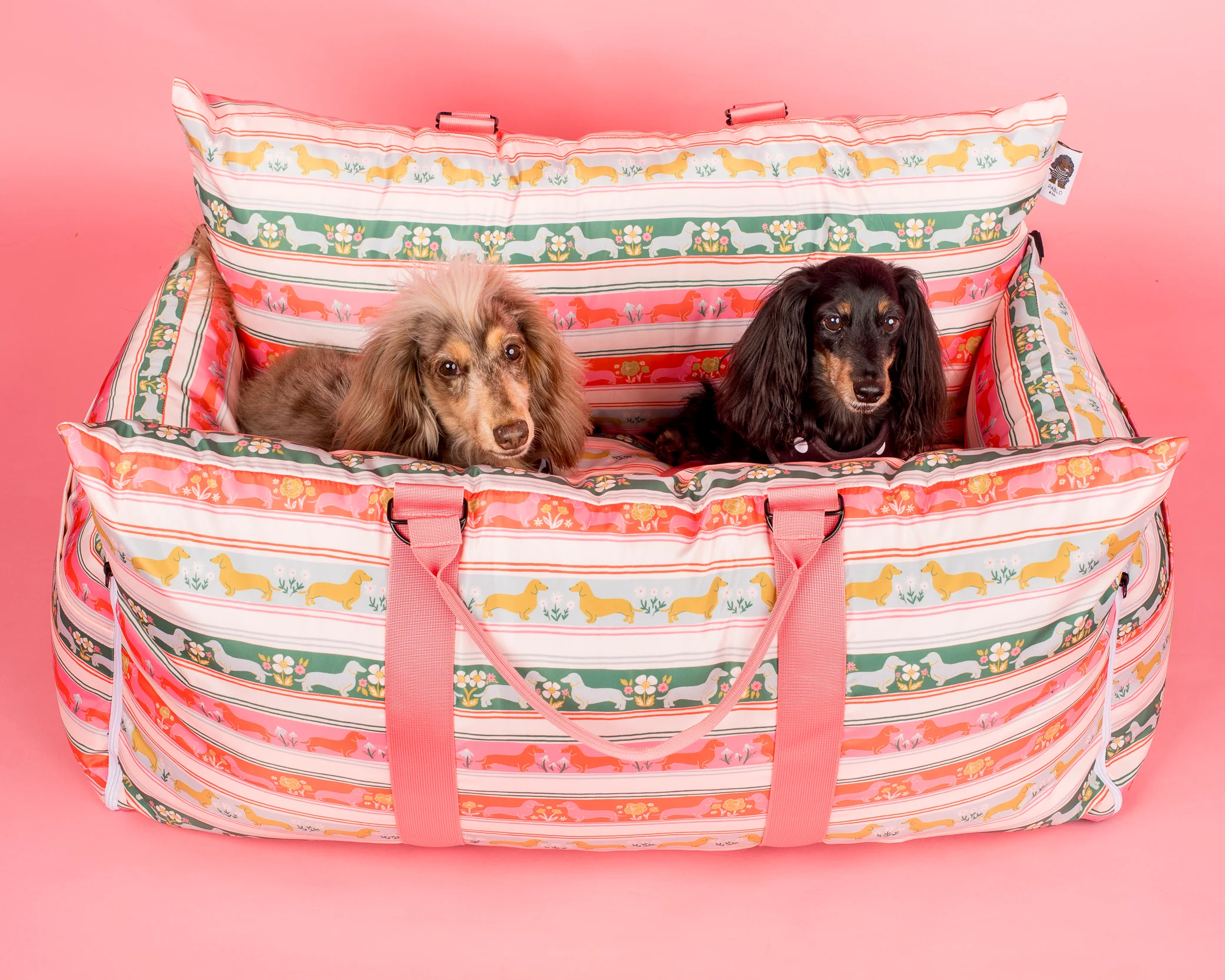 Deluxe Travel Car Bed: The Blooming Dachshund - Image 3