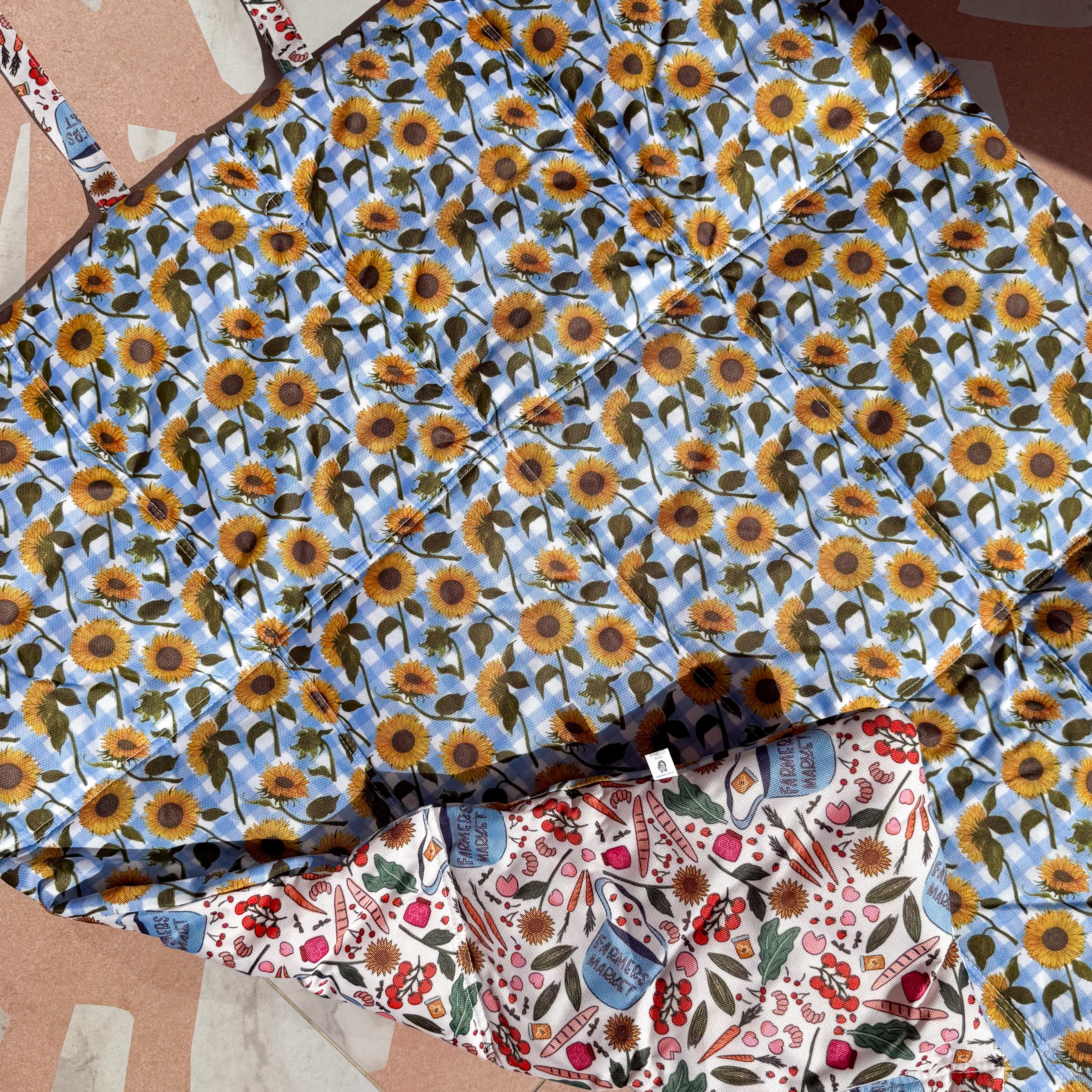 Deluxe Travel Mat: Farmers Market & Sunny Sunflowers - Image 5