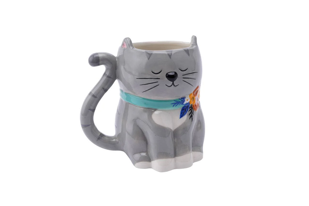Floral Prints Kitten Snack Mug
