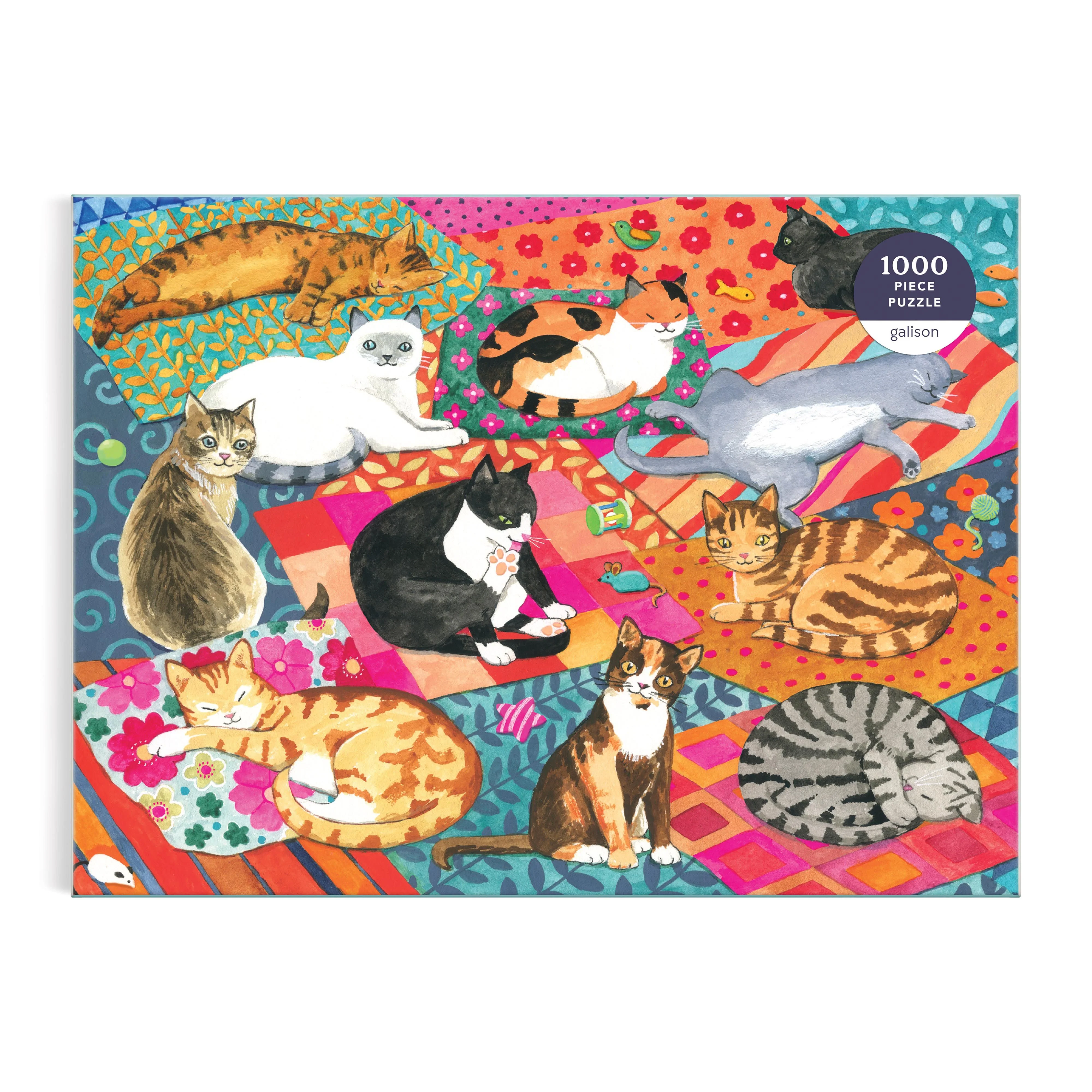 GALISON LOUNGING CATS PUZZLE 1000PC - Image 2