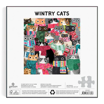 Galison: Wintry Cats Puzzle 500pcs - Image 4