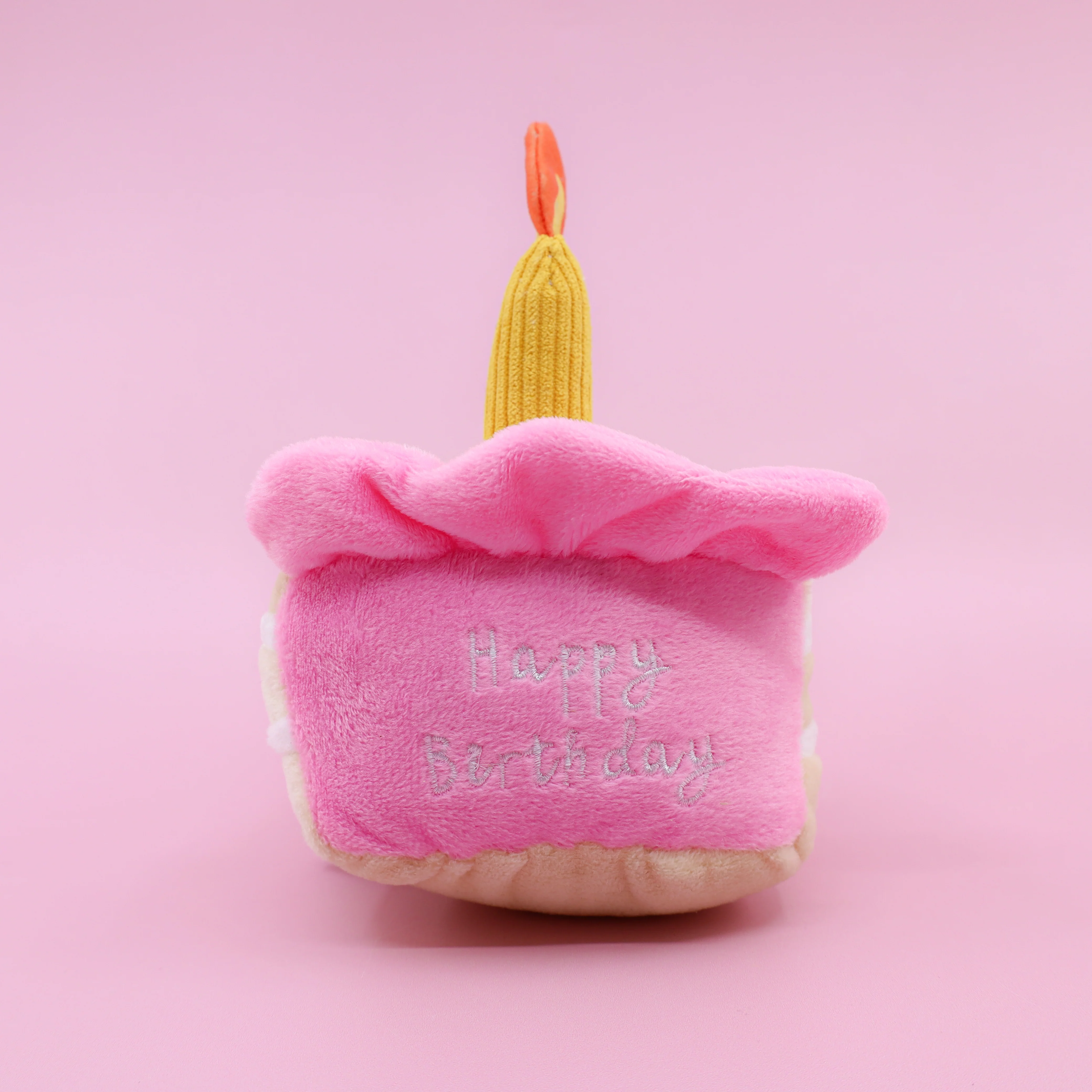 Happy Birthday Cake Squeaky Toy - Pink - Image 2