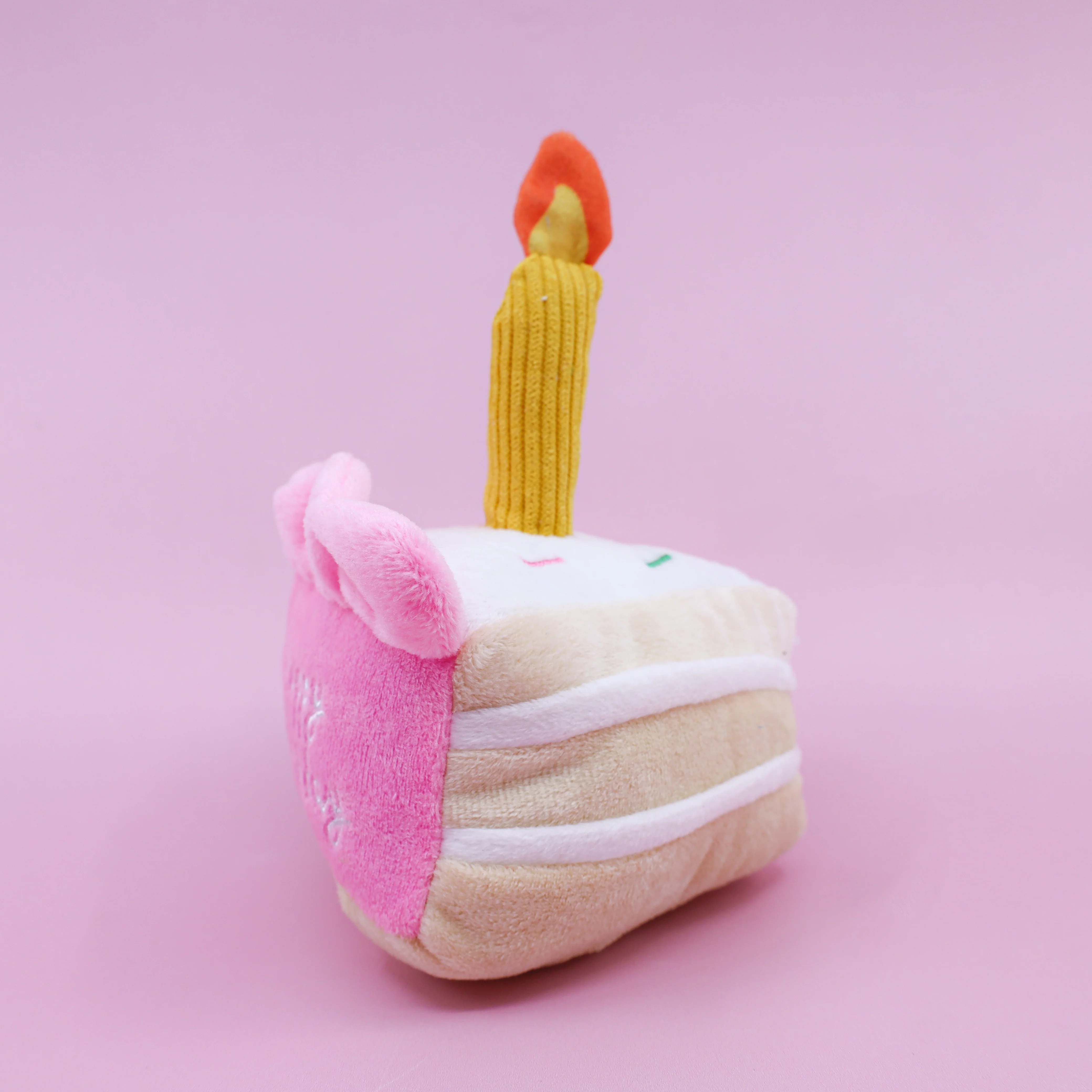 Happy Birthday Cake Squeaky Toy - Pink - Image 3