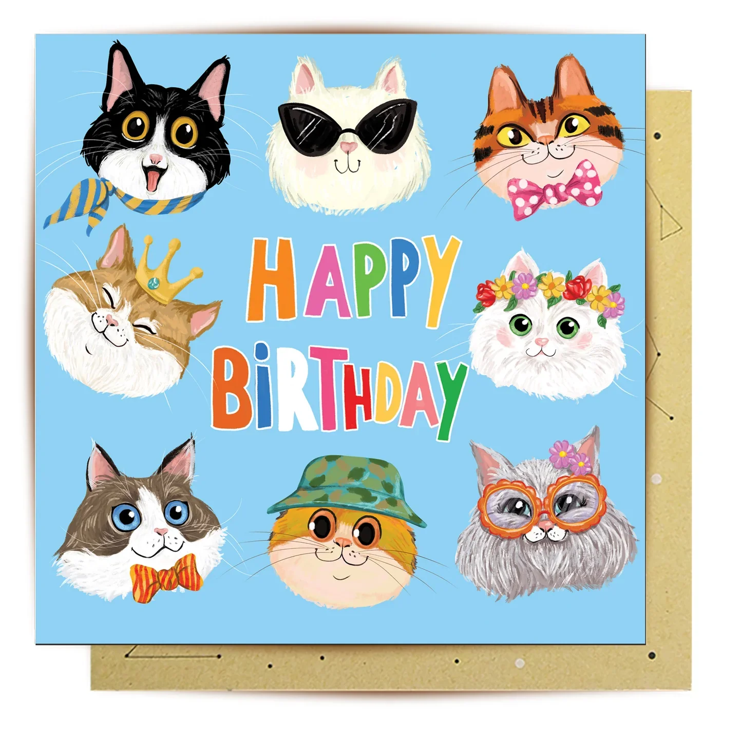 Happy Birthday Cat Family: Greeting Card