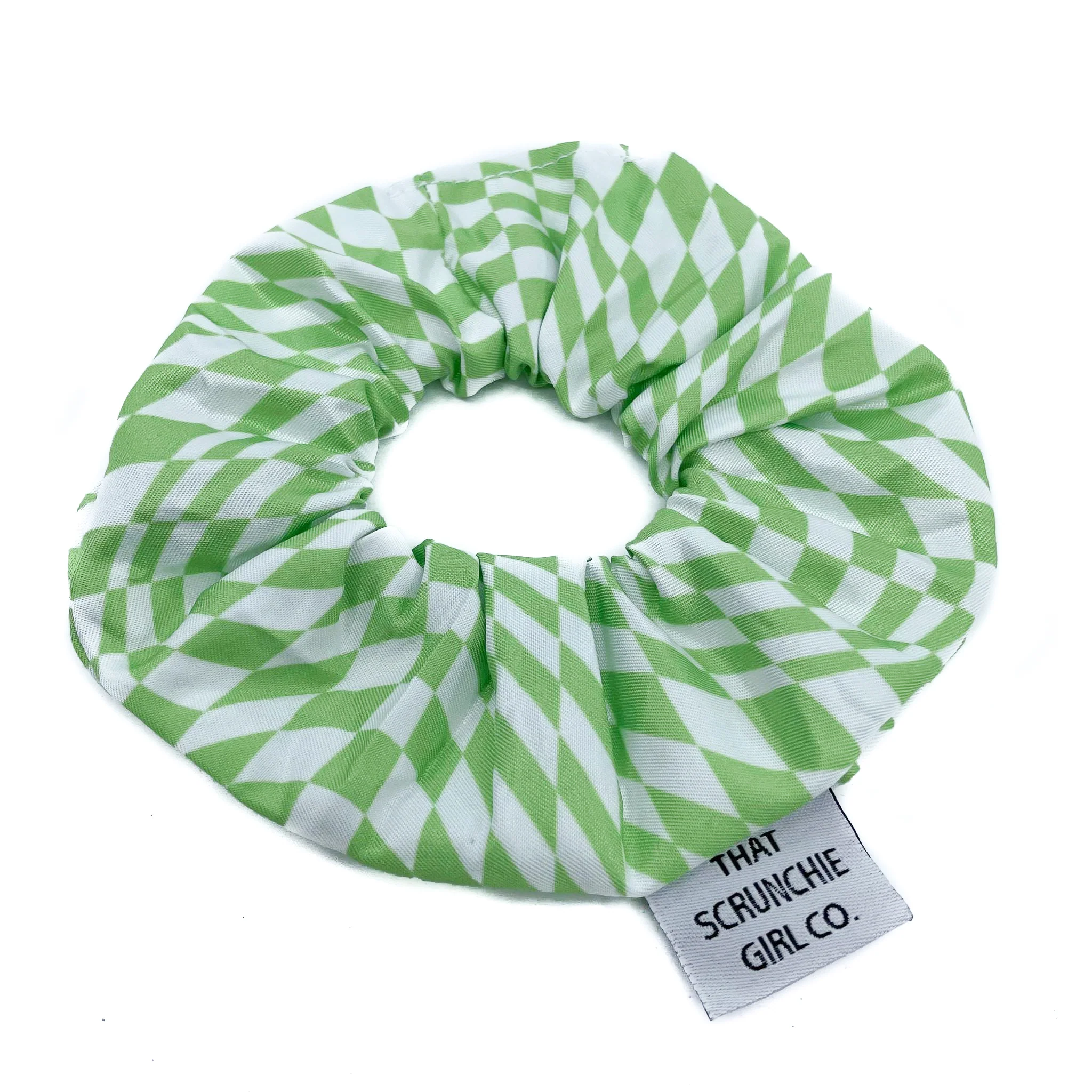 Lime Check Check Scrunchie