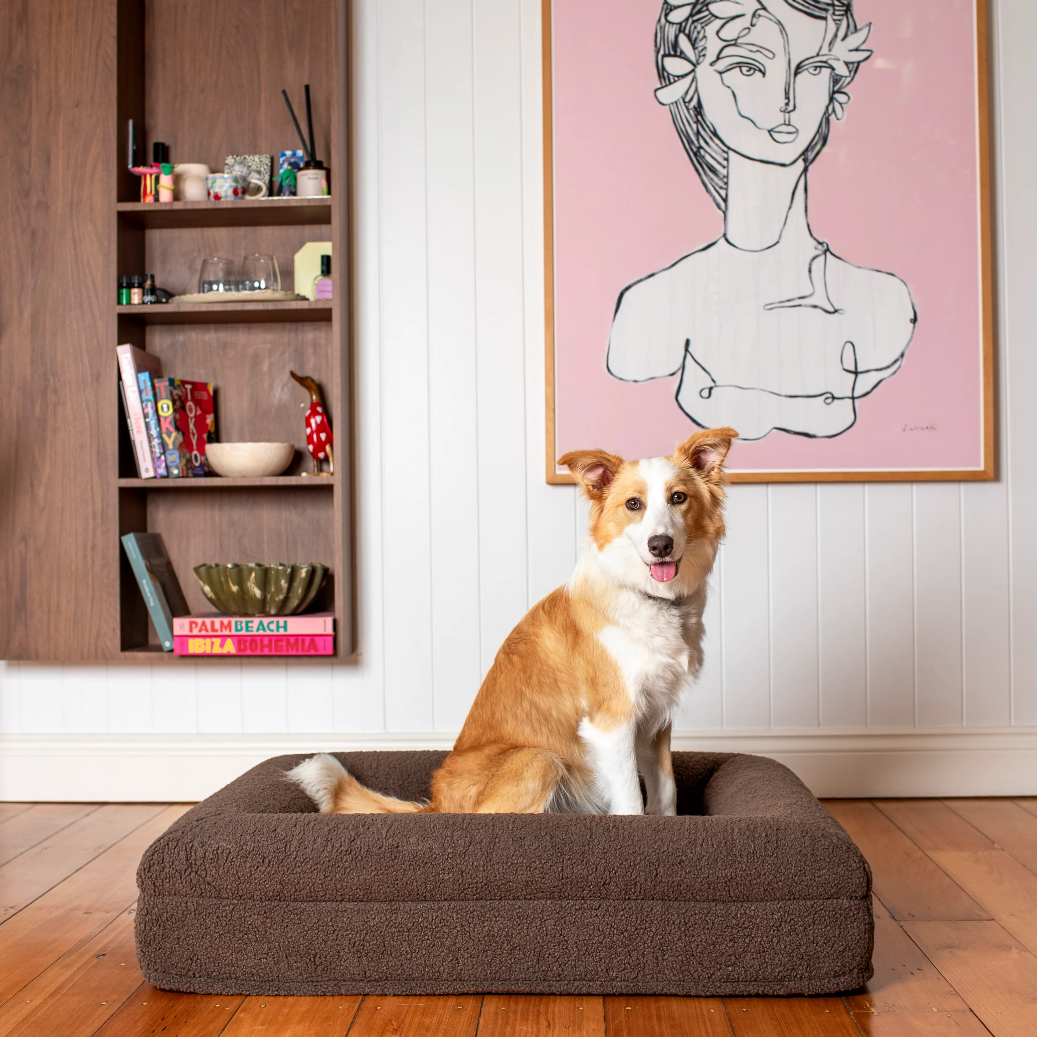 Orthopedic Memory Foam Teddy Dog Bed: Espresso - Image 5
