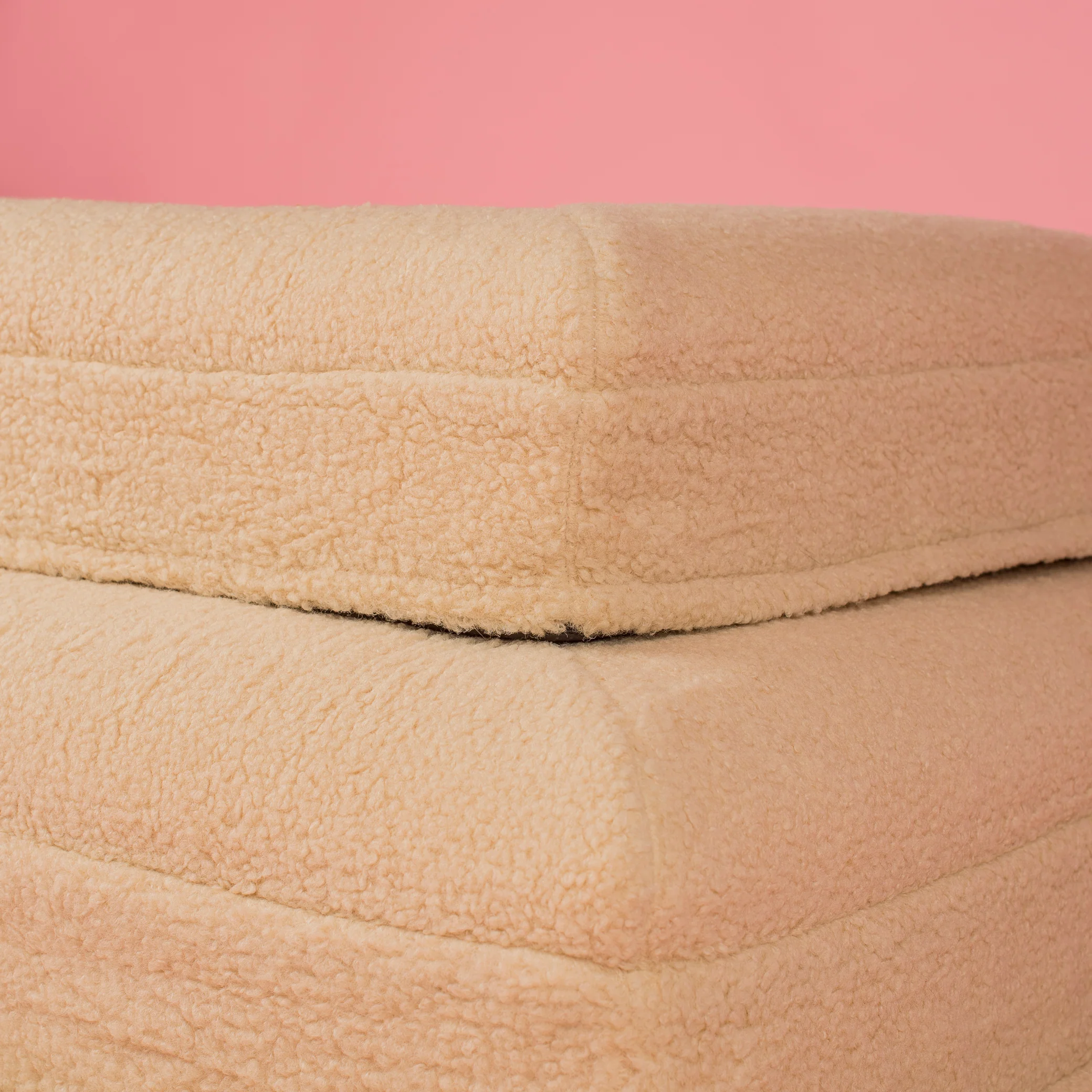 Orthopedic Memory Foam Teddy Dog Bed: Latte - Image 7