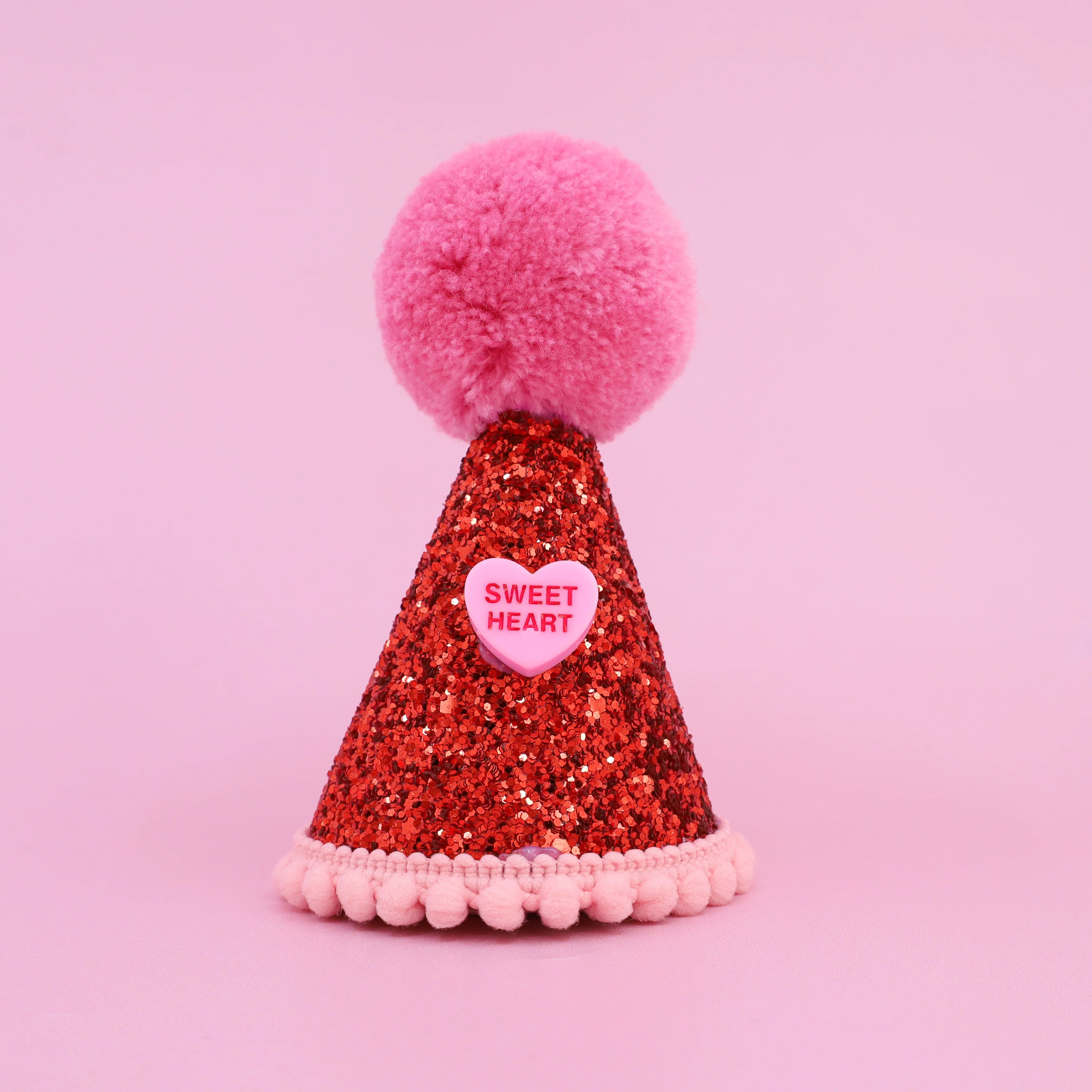 Pablo's Pawty Hat: Red & Pink Sweetheart