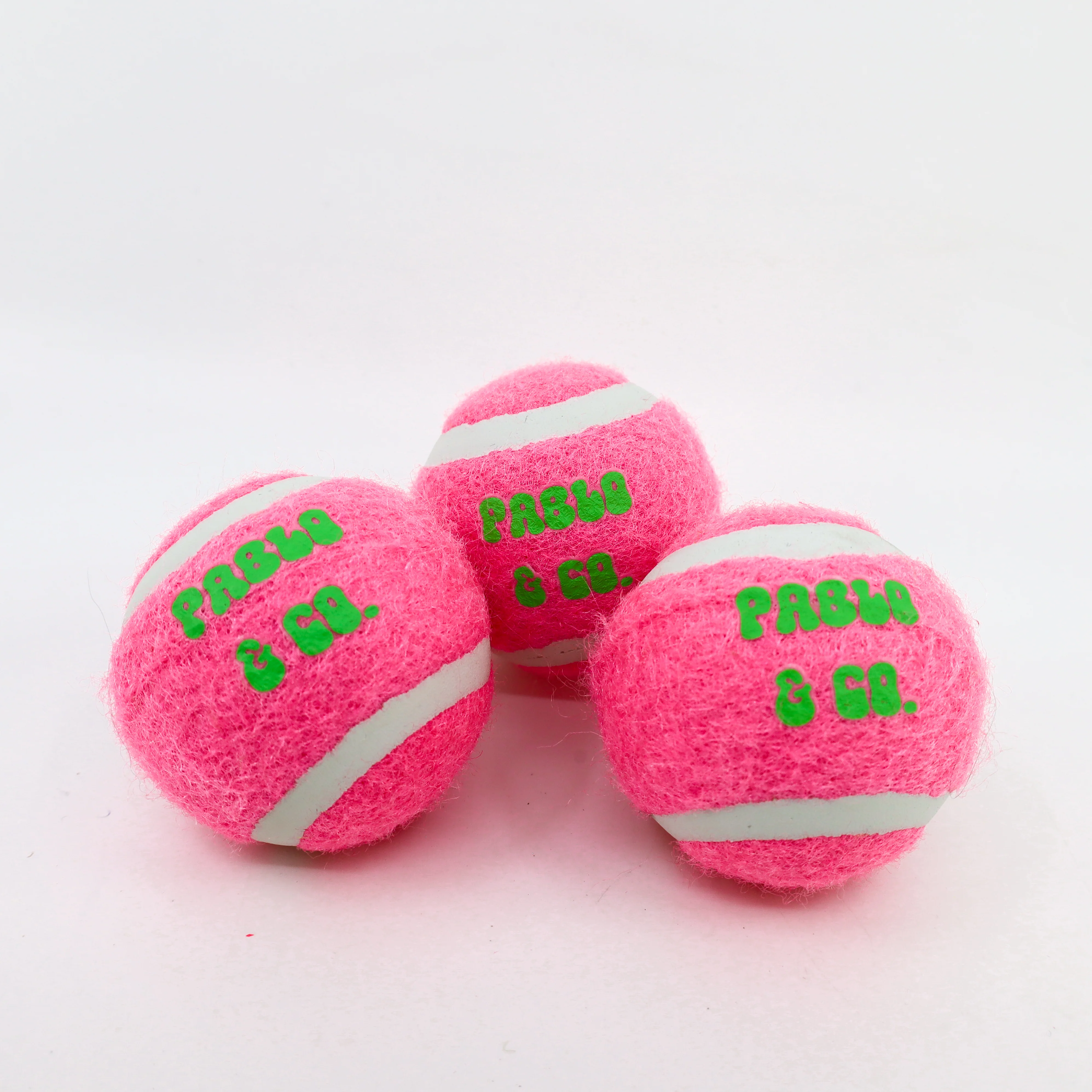 Pack of 3 Squeaky Tennis Balls: Pink - Image 4