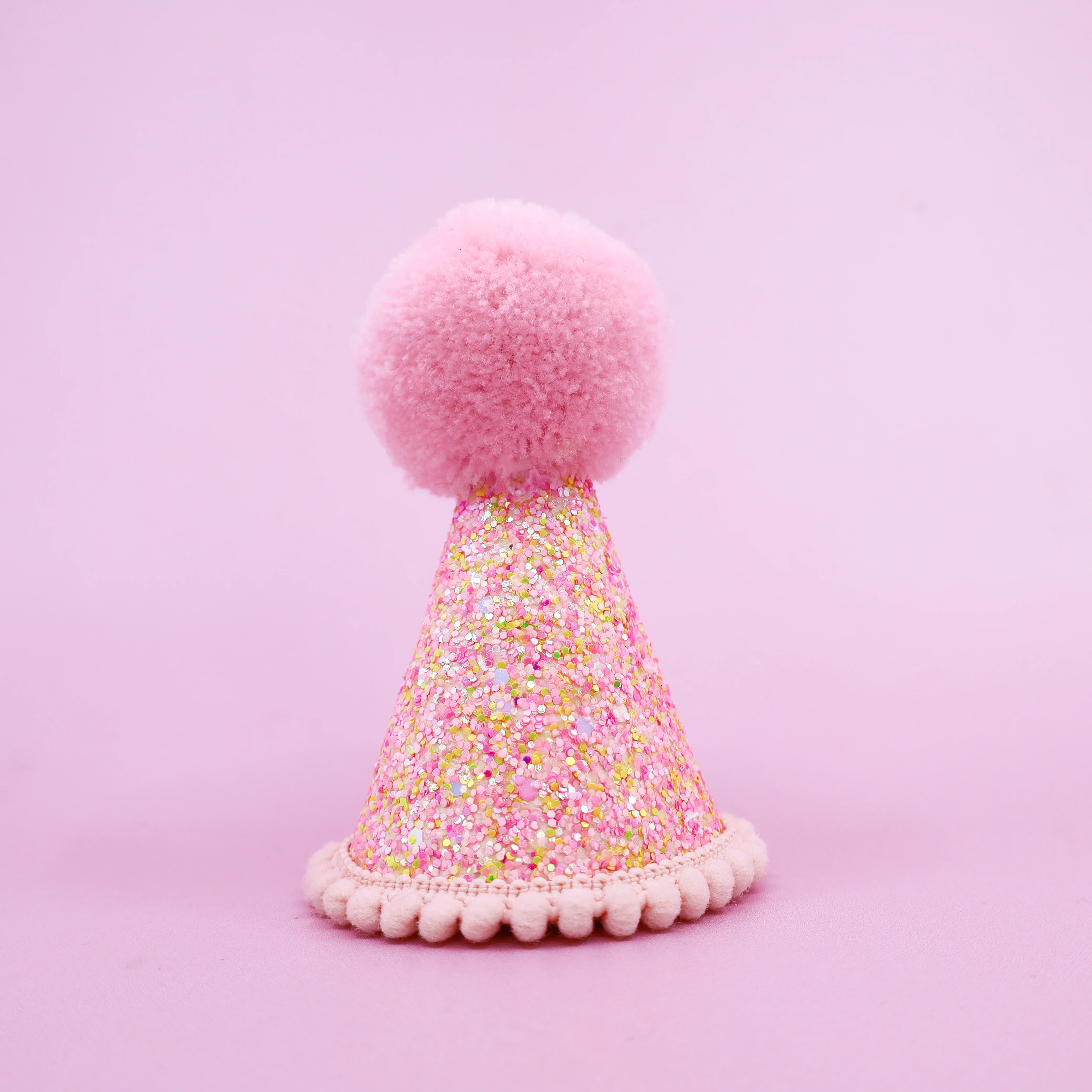 Pawty Hat: Baby Pink Speckle & Baby Pink
