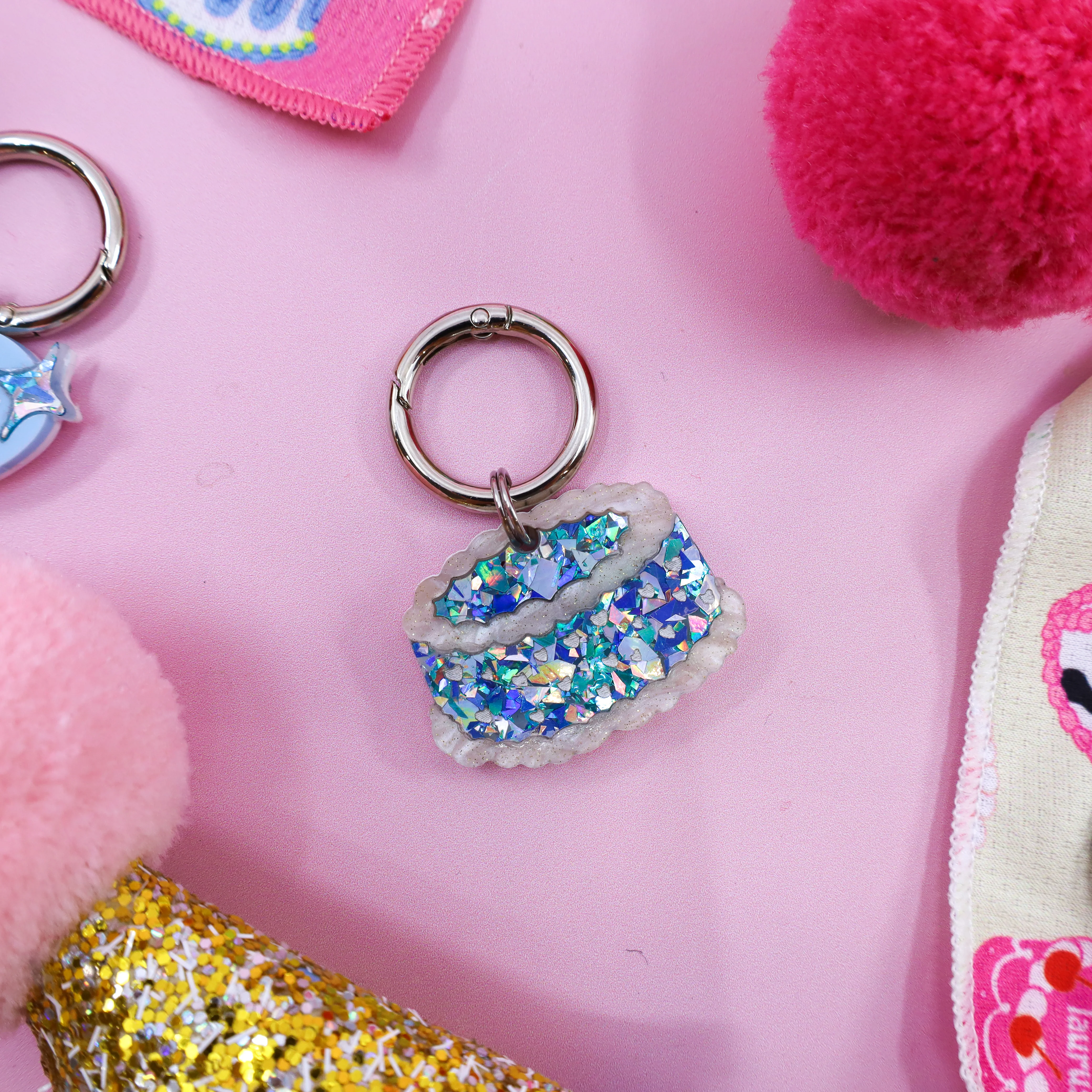 Personalised Pet ID Tag: Blue Buttercream Cake