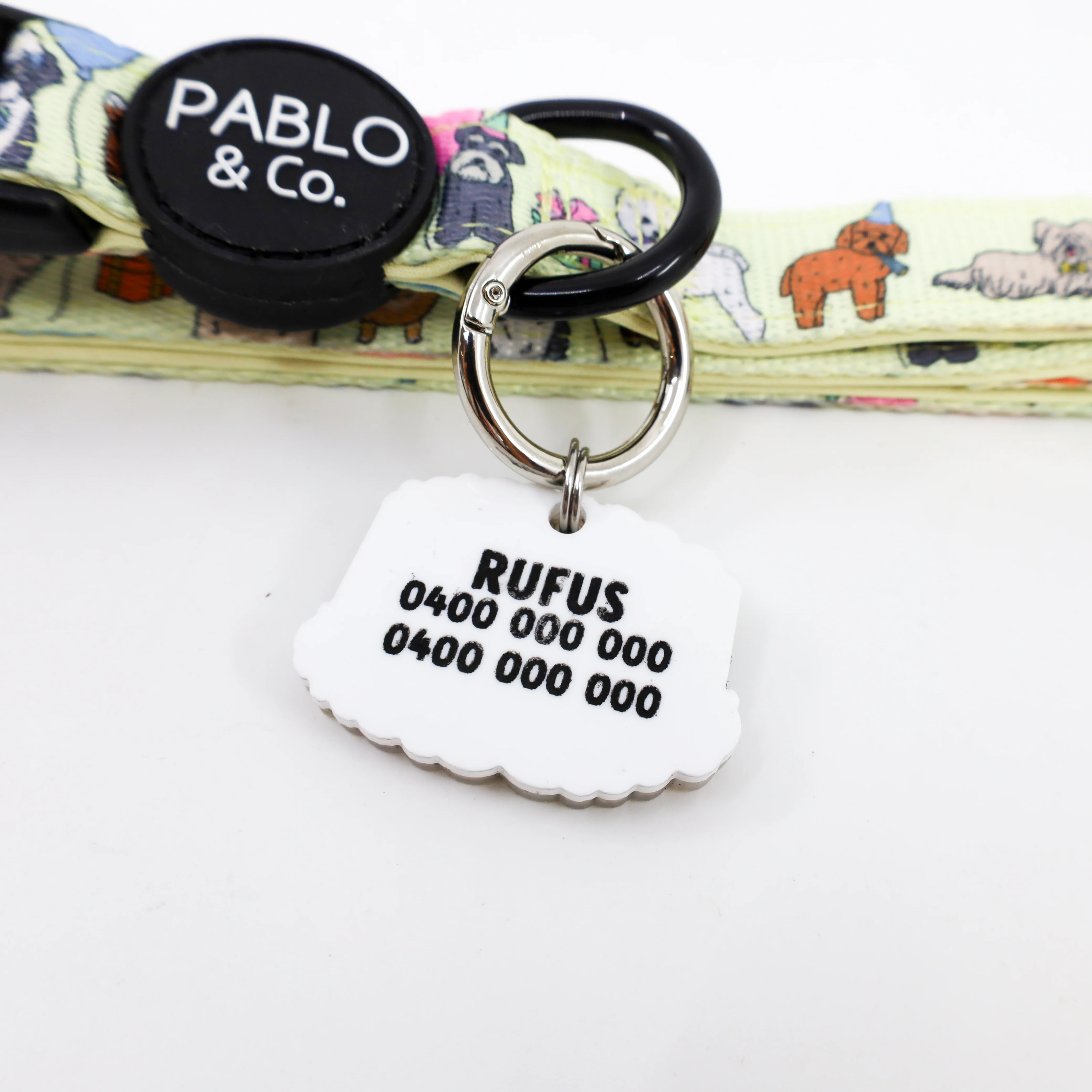 Personalised Pet ID Tag: Blue Buttercream Cake - Image 2