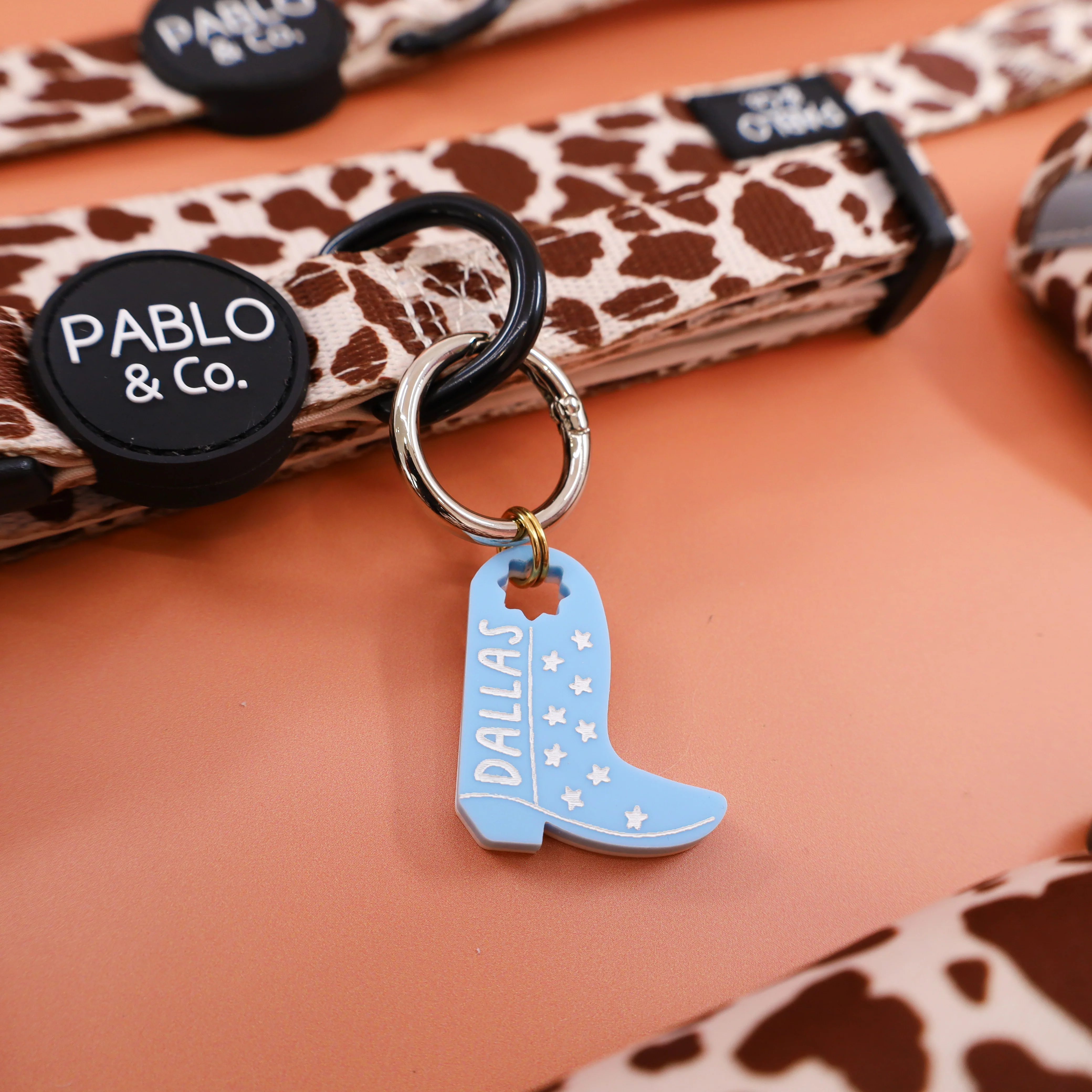 Personalised Pet ID Tag: Blue Cowboy Boot