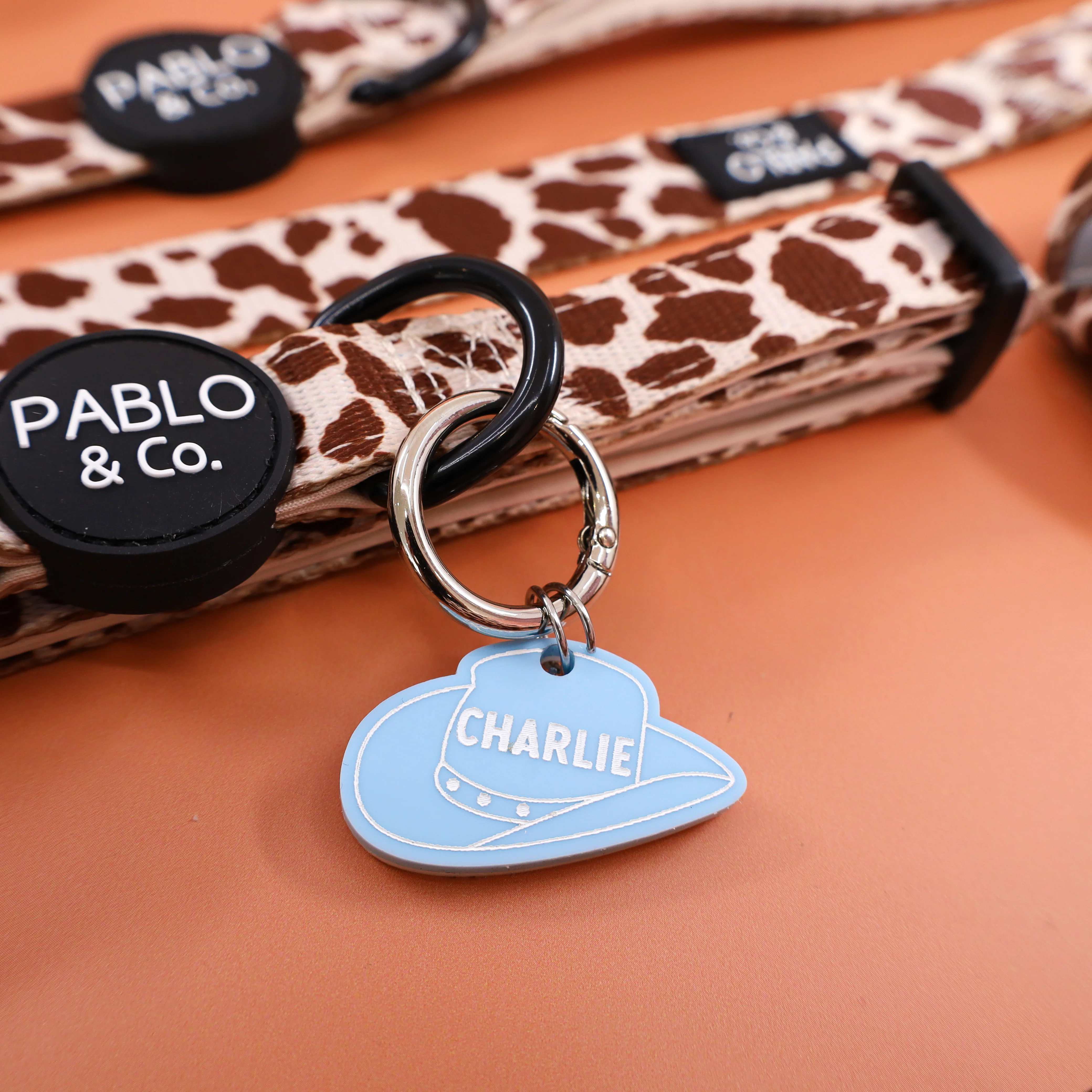 Personalised Pet ID Tag: Blue Cowboy Hat
