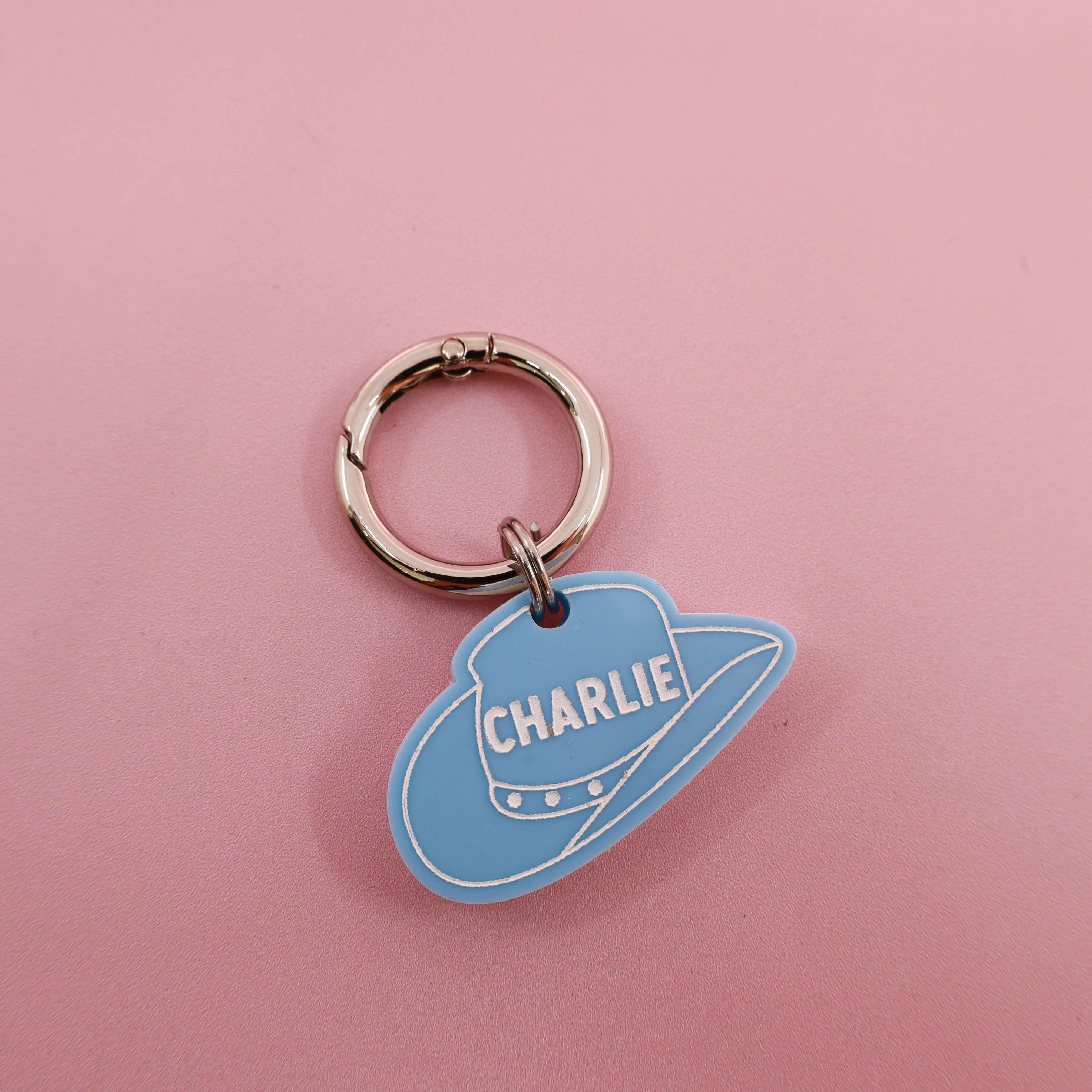 Personalised Pet ID Tag: Blue Cowboy Hat - Image 5