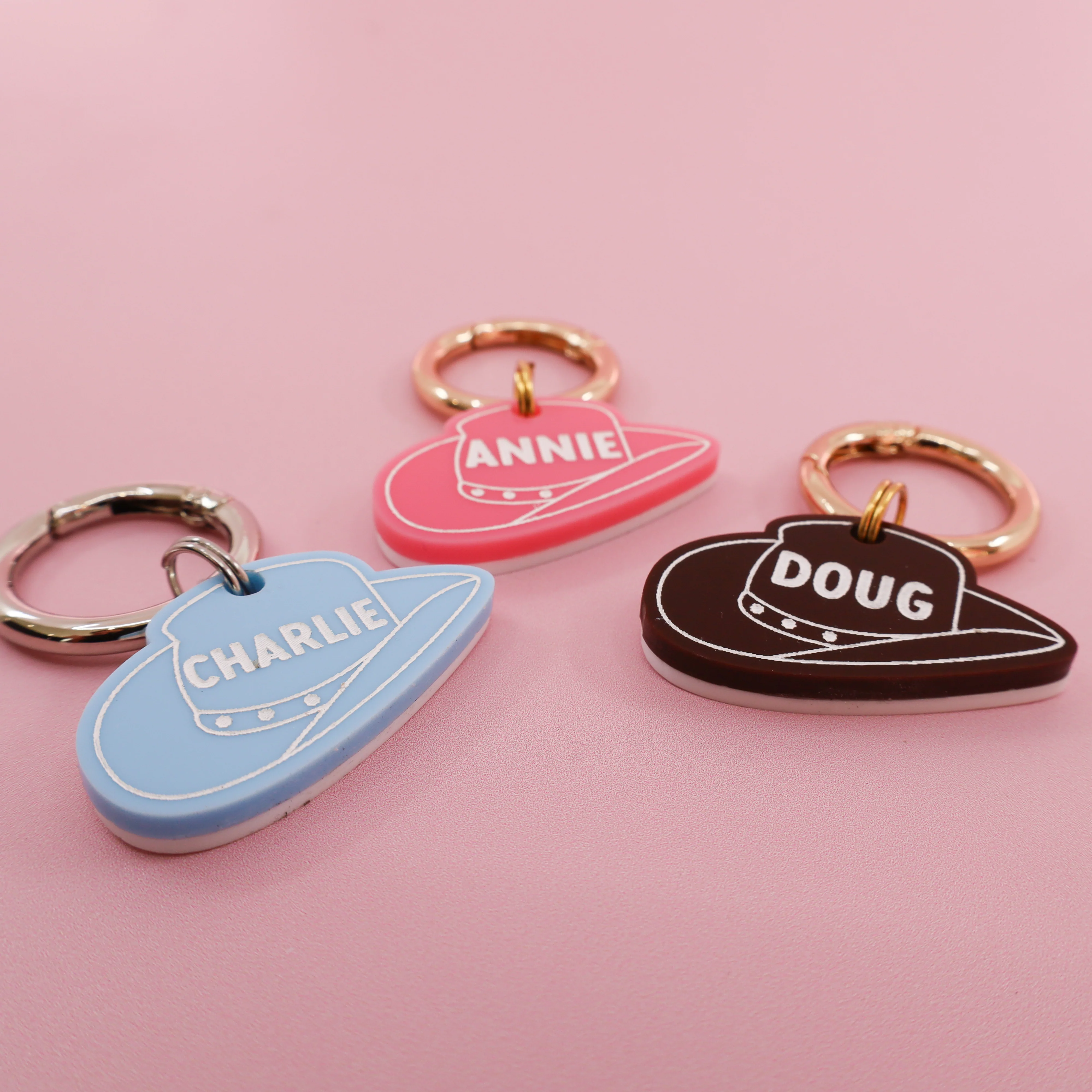 Personalised Pet ID Tag: Blue Cowboy Hat - Image 7
