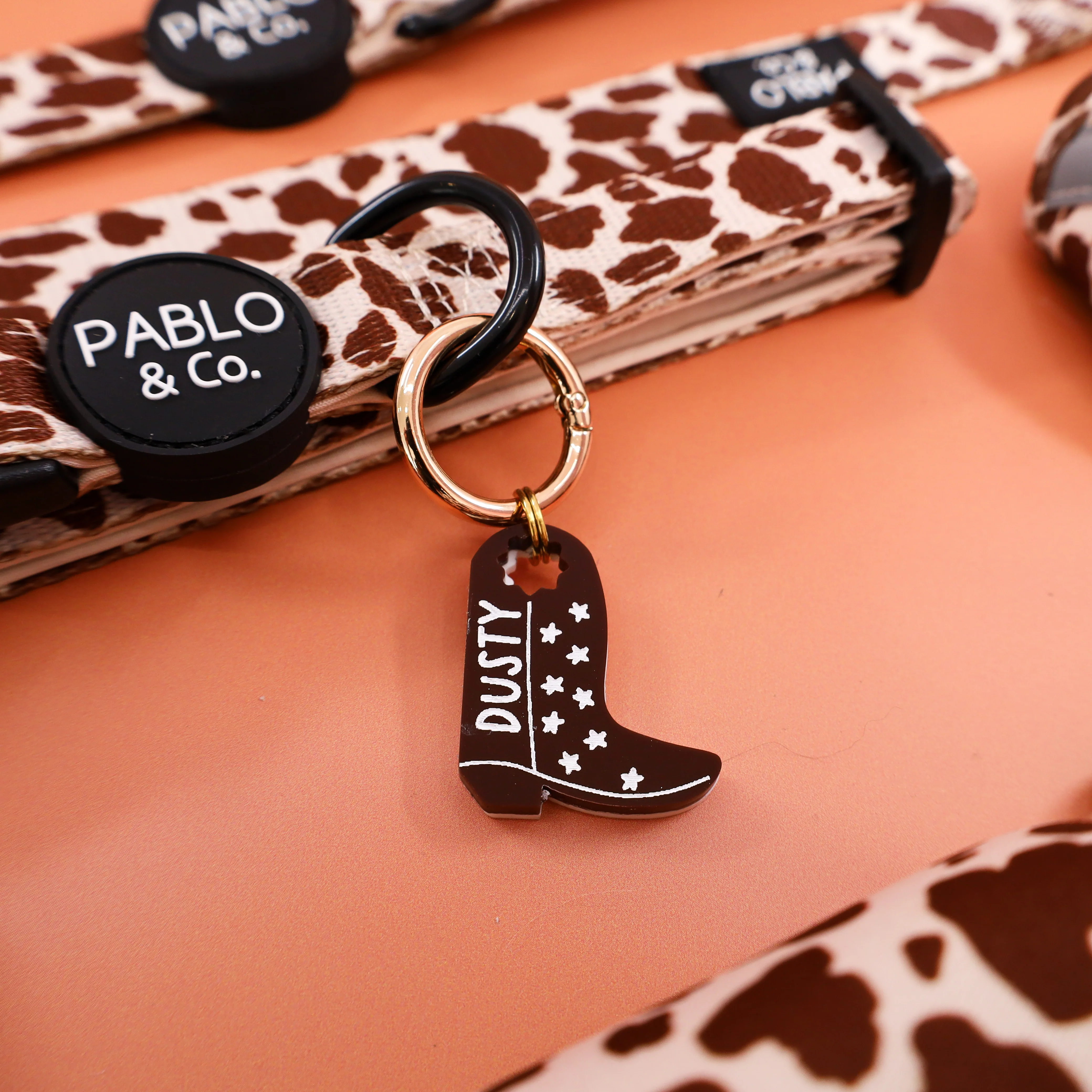 Personalised Pet ID Tag: Brown Cowboy Boot