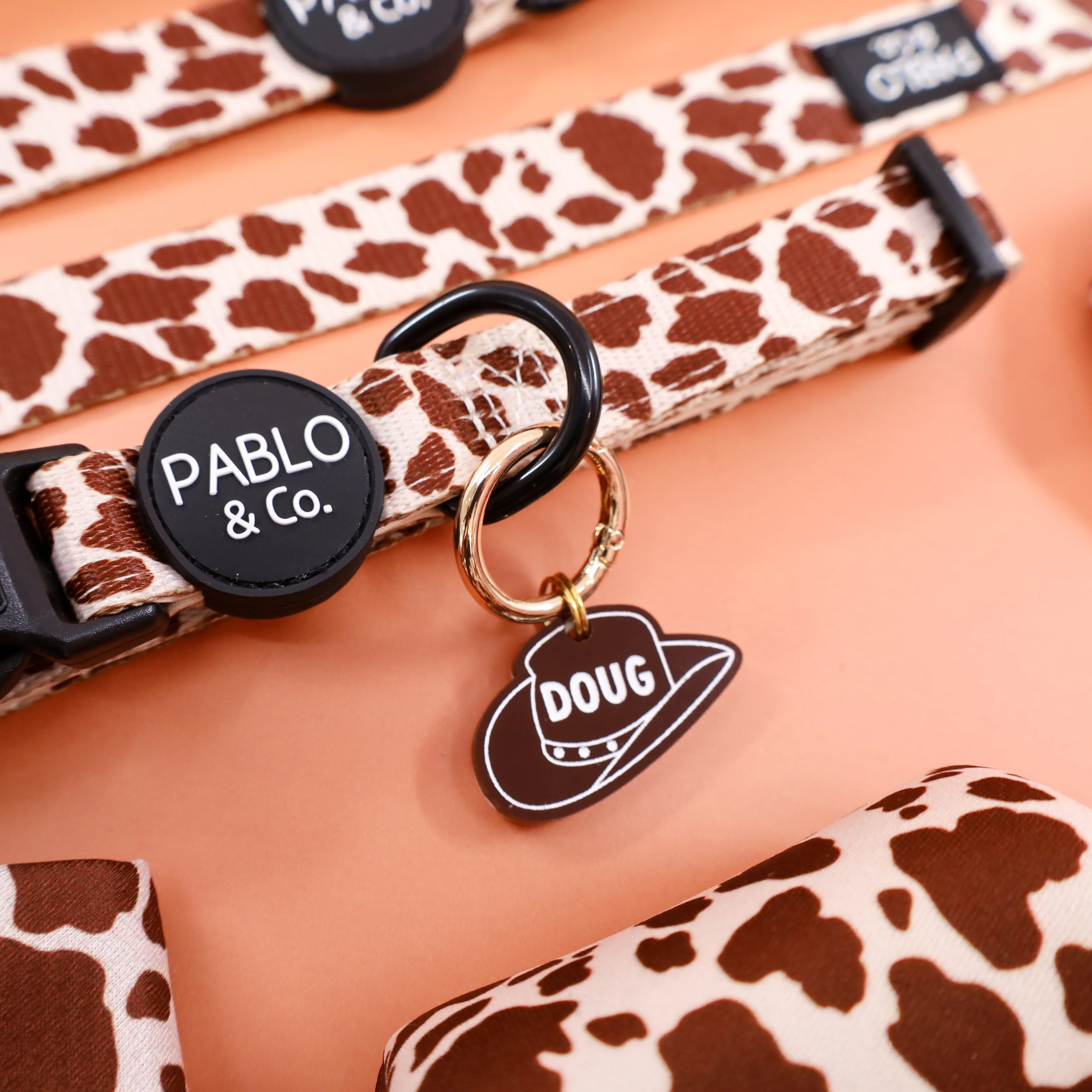 Personalised Pet ID Tag: Brown Cowboy Hat