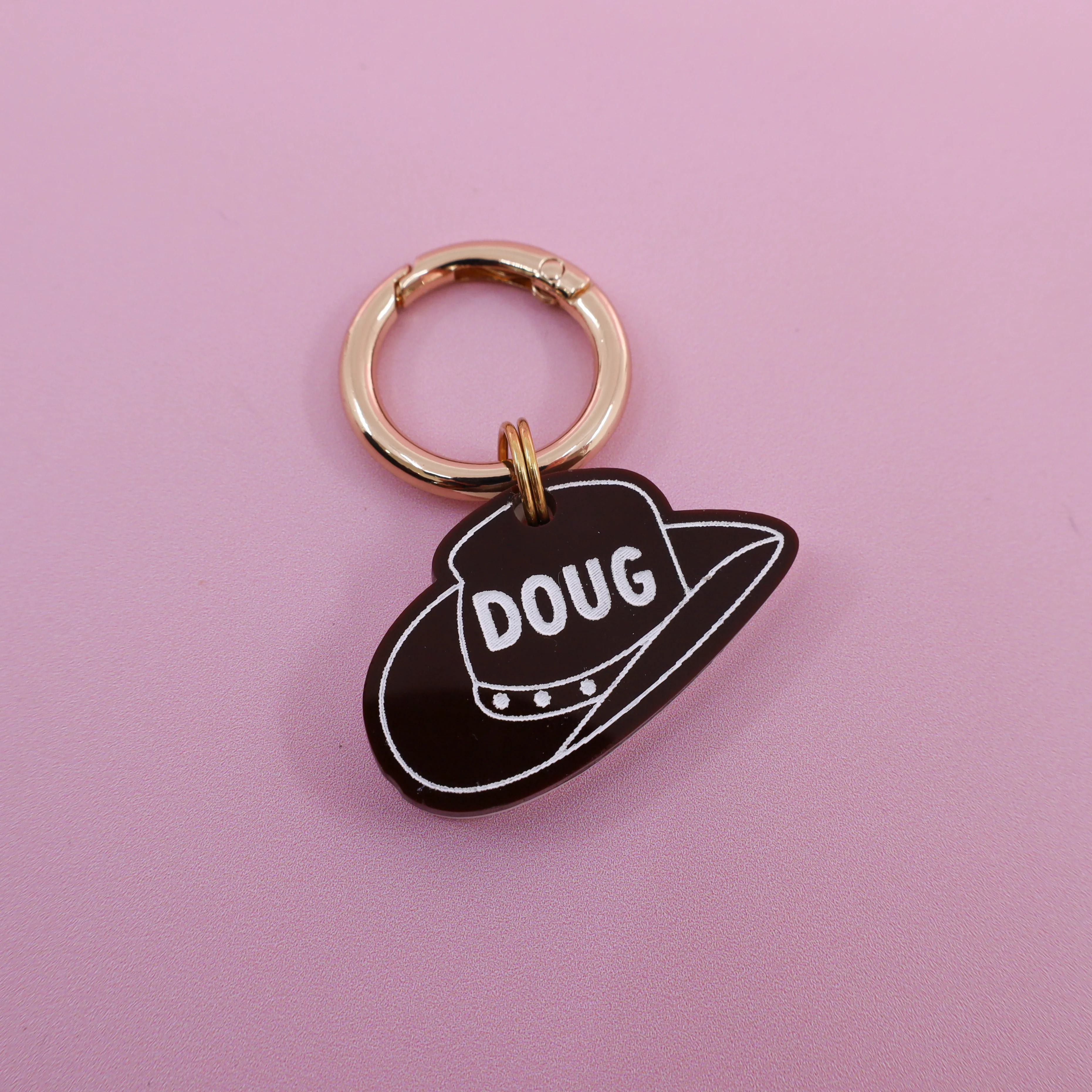 Personalised Pet ID Tag: Brown Cowboy Hat - Image 3