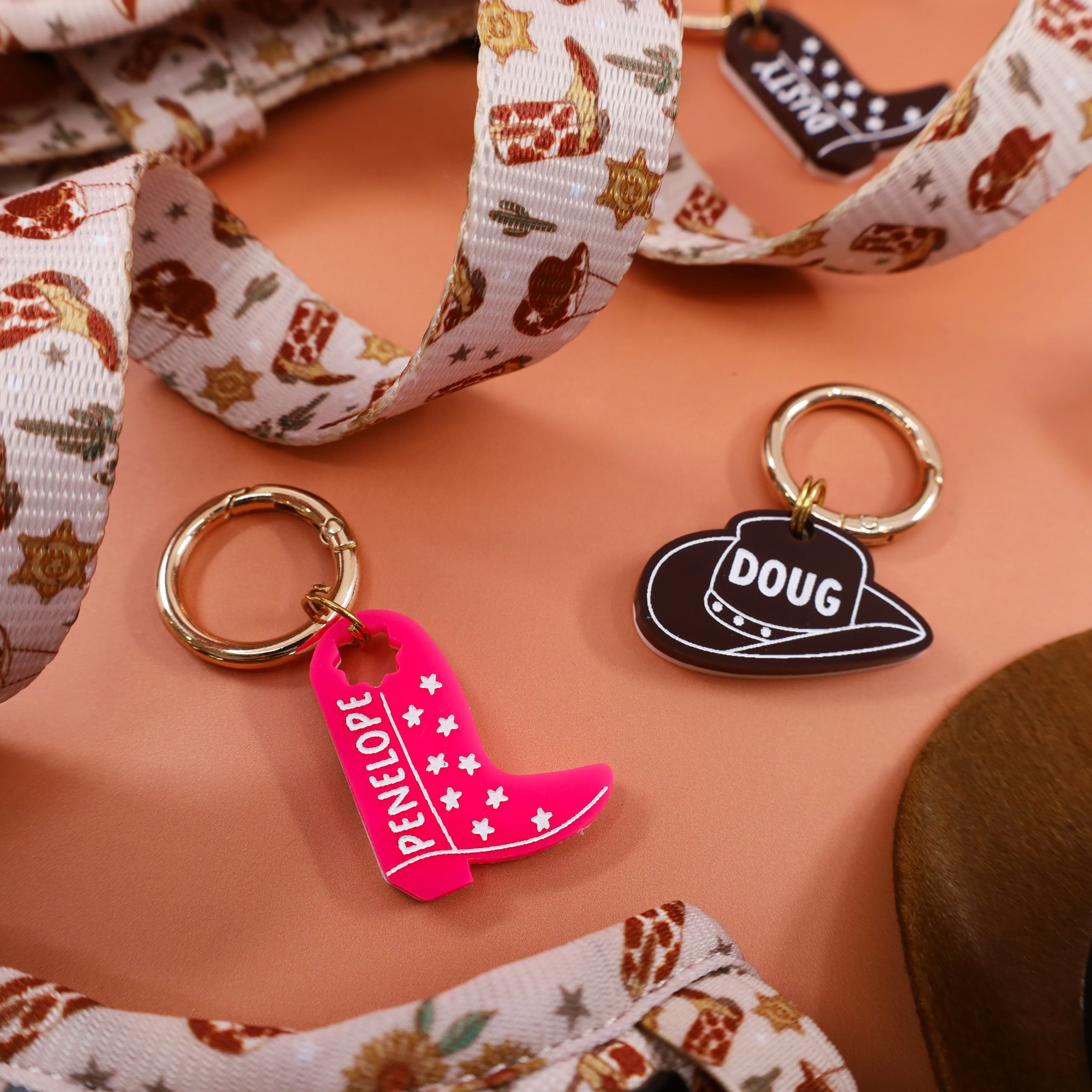 Personalised Pet ID Tag: Brown Cowboy Hat - Image 6
