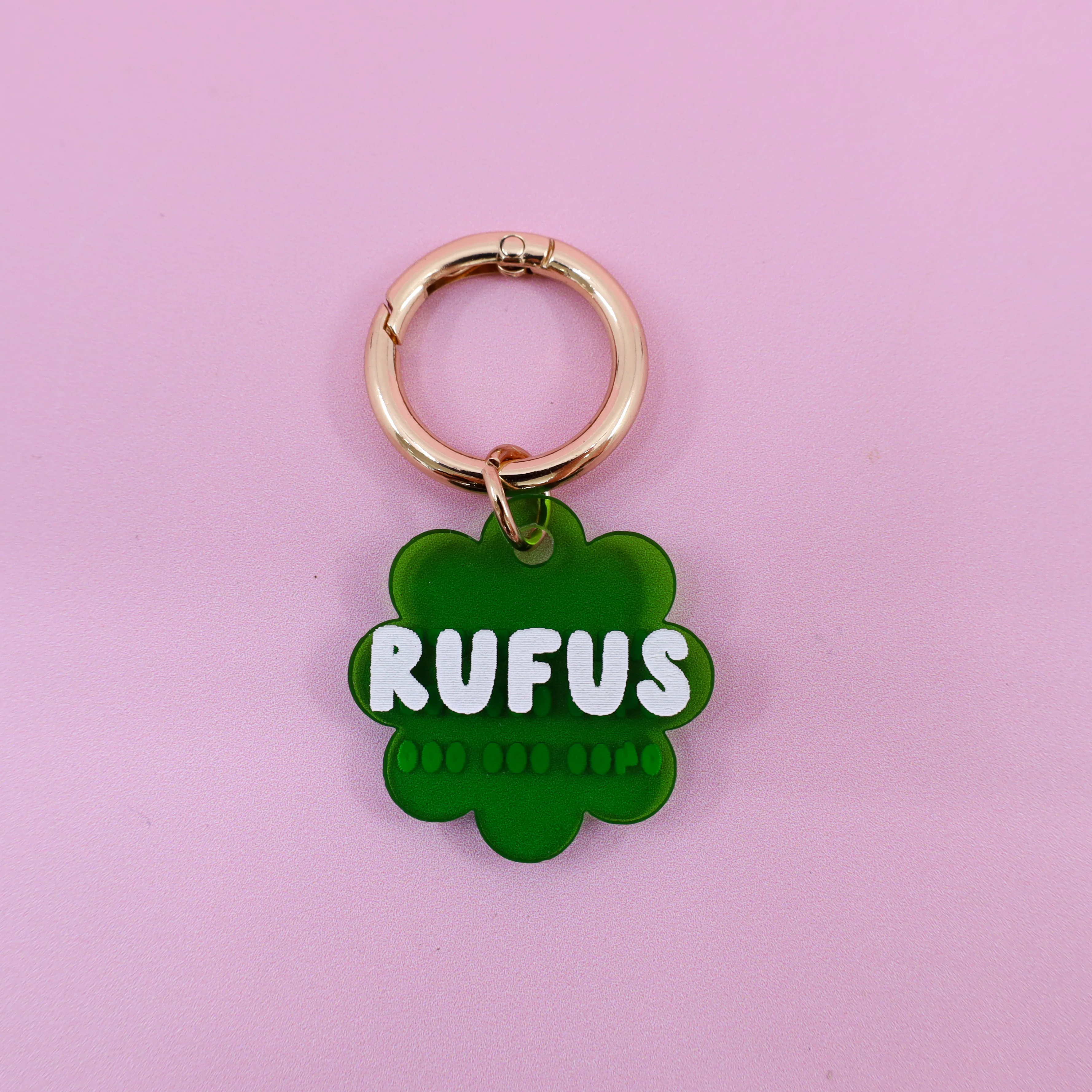 Personalised Pet ID Tag: Flower Green - Image 4
