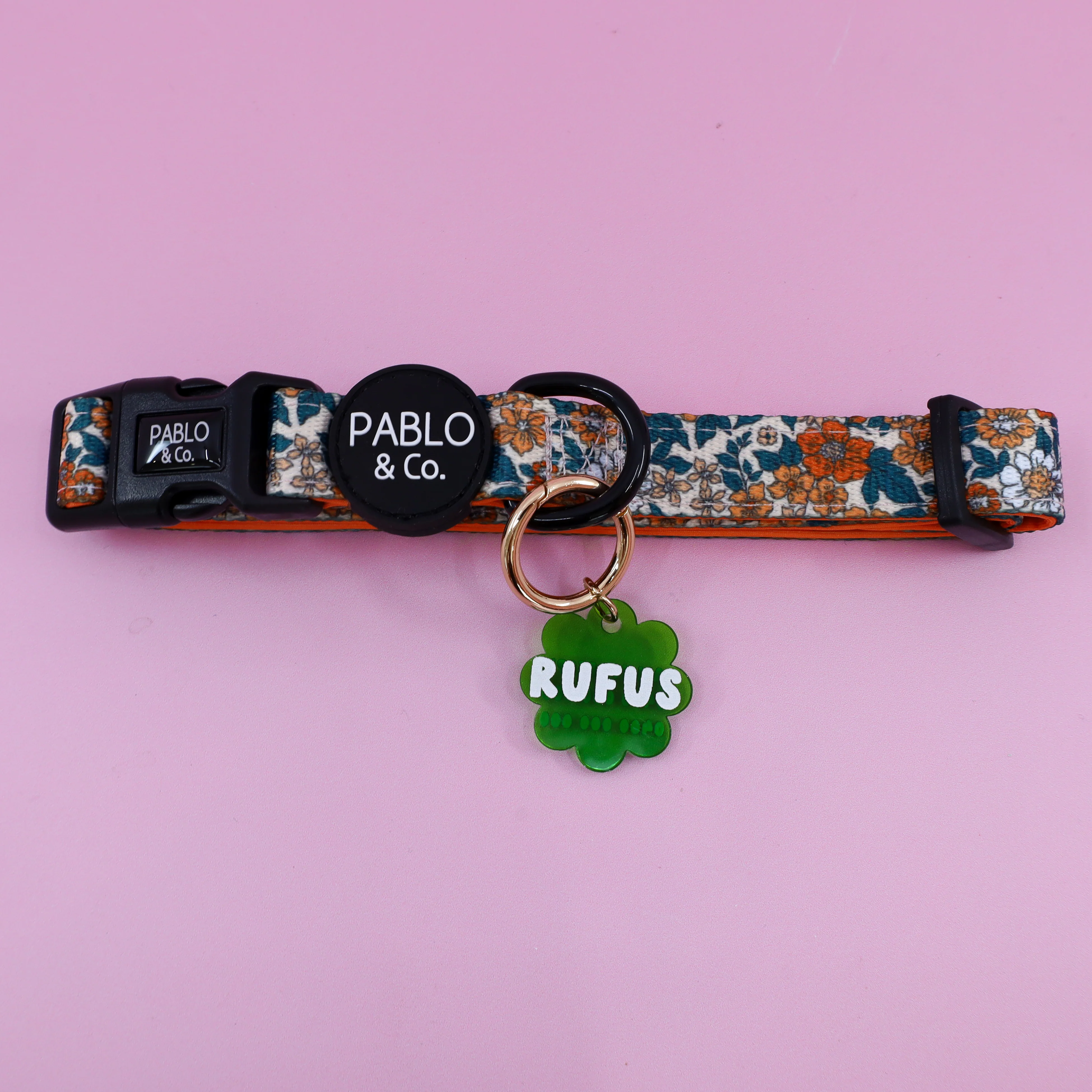 Personalised Pet ID Tag: Flower Green - Image 6