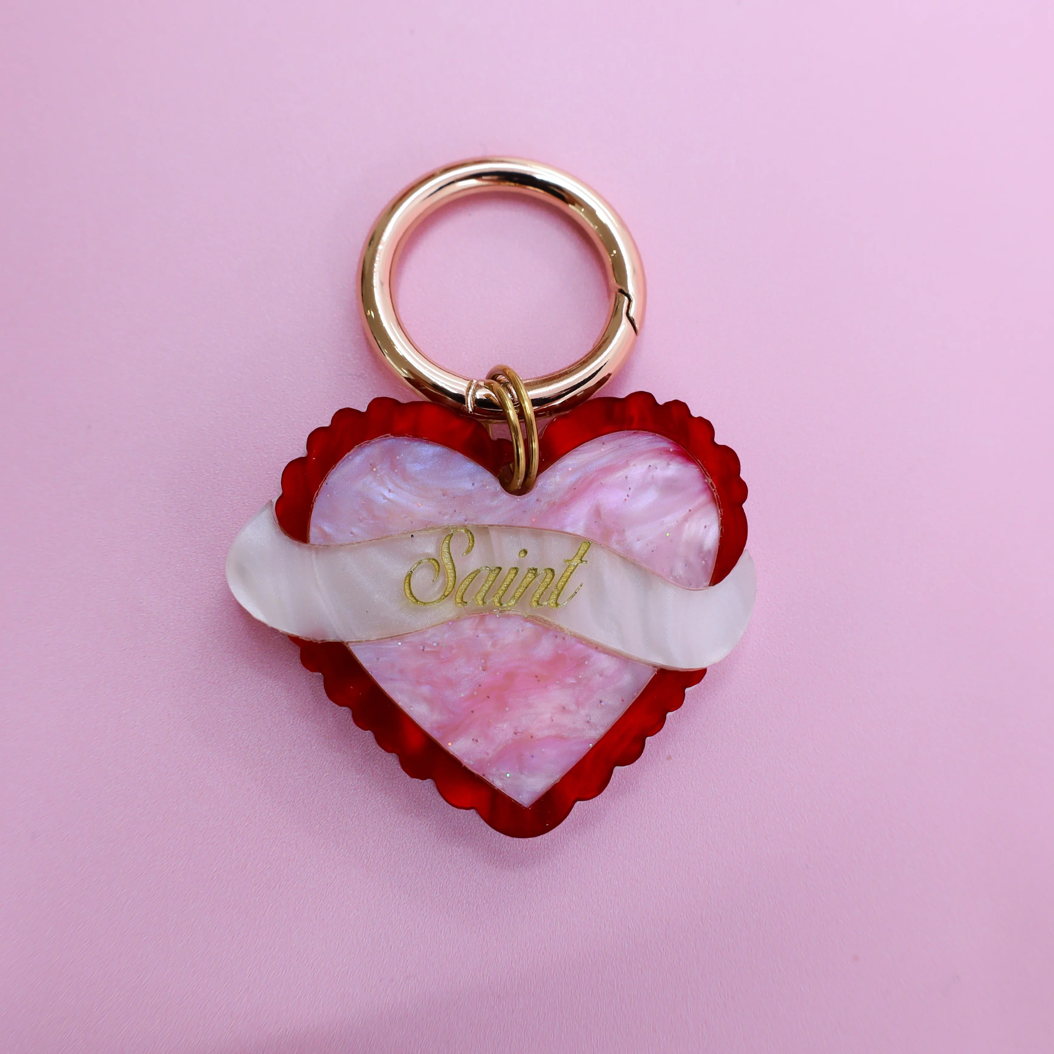 Personalised Pet ID Tag: Heart Throb Pink - Image 2