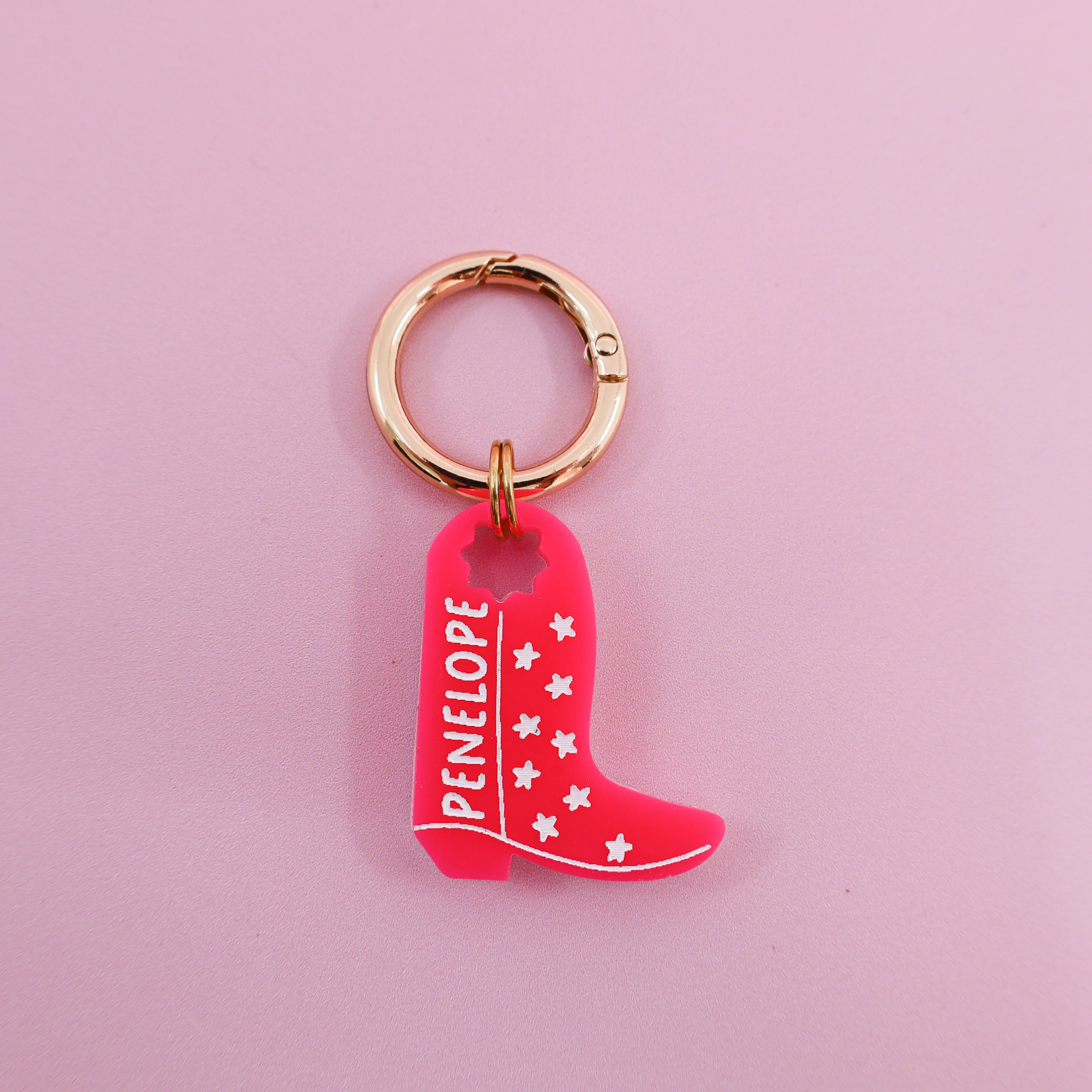 Personalised Pet ID Tag: Hot Pink Cowboy Boot - Image 3