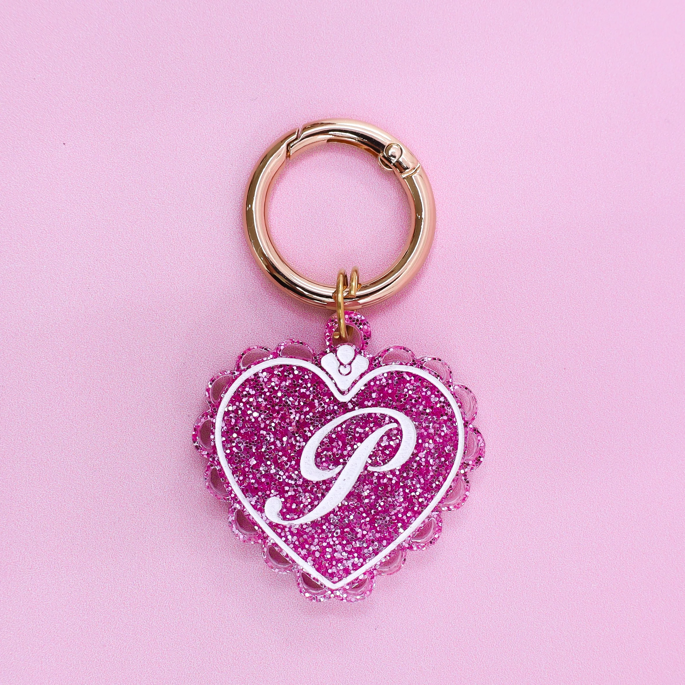 Personalised Pet ID Tag: Initial Locket Pink - Image 4