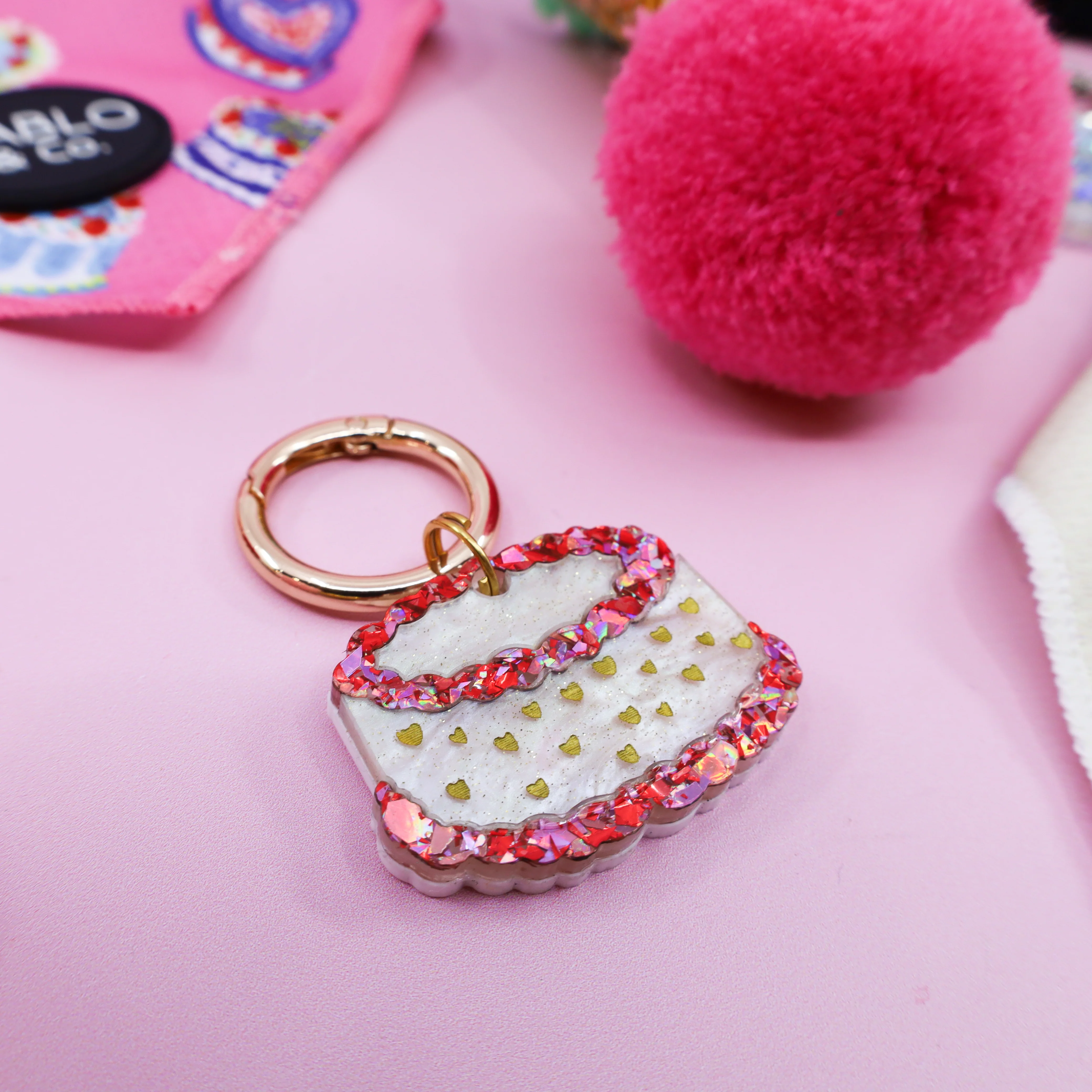Personalised Pet ID Tag: Pink Buttercream Cake - Image 4