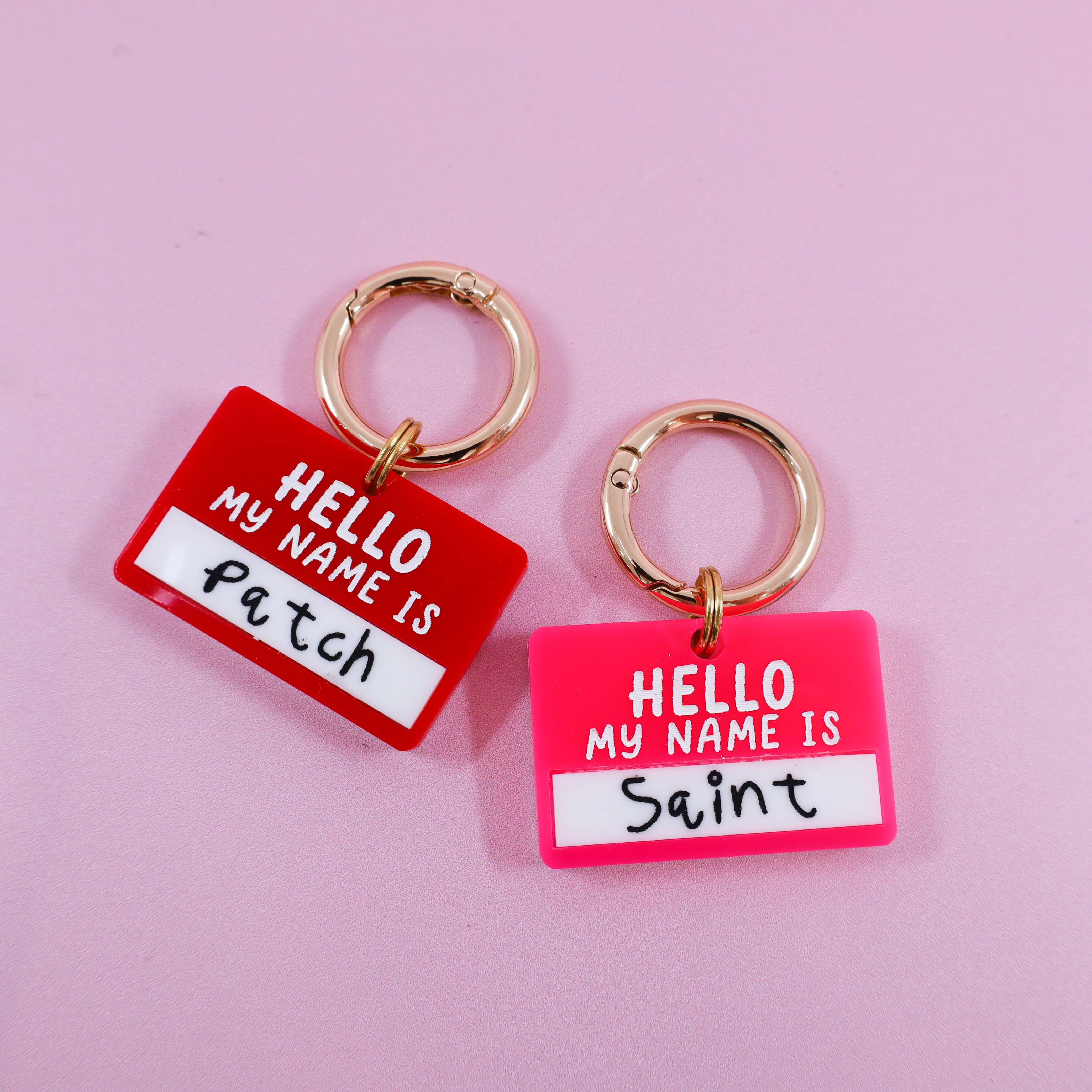 Personalised Pet ID Tag: Red 'Hello my name is' - Image 3