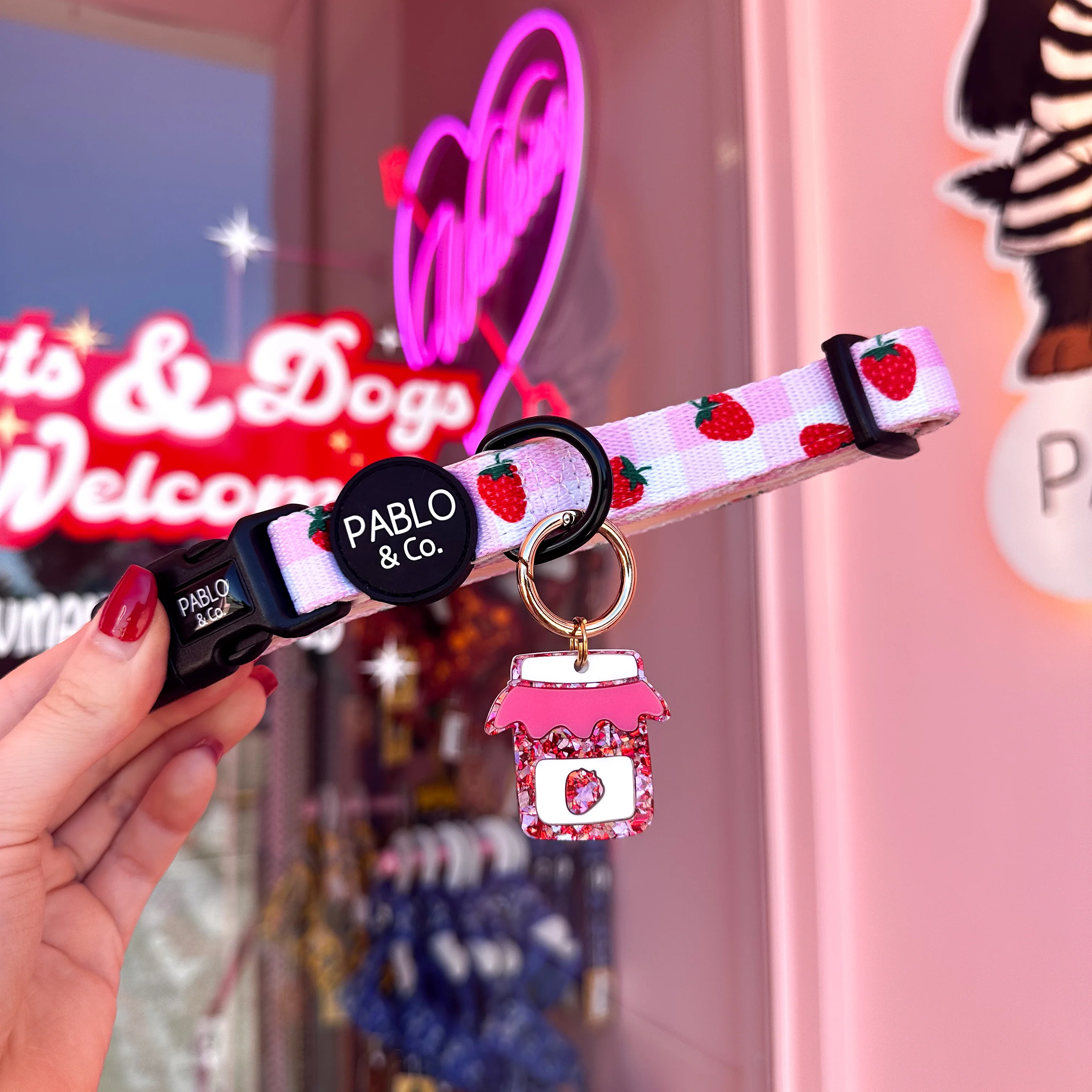 Personalised Pet ID Tag: Strawberry Jam - Image 2