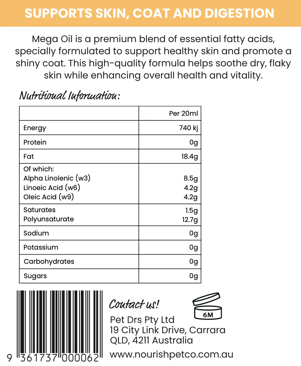 Nourish Pet Company: Mega Oil 200ml - Image 6
