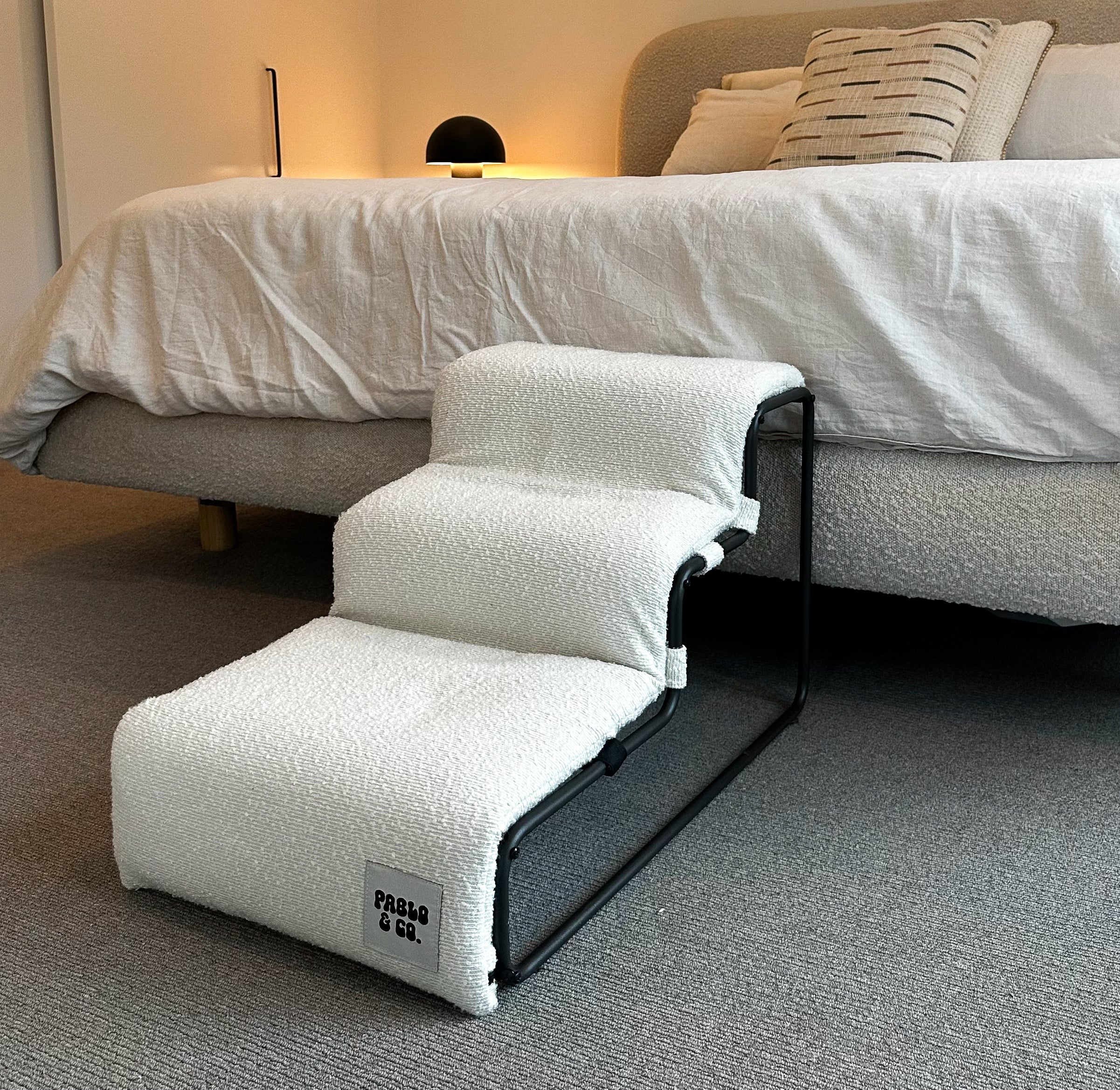 Pet Stairs for Cats & Dogs - White Boucle - Image 4