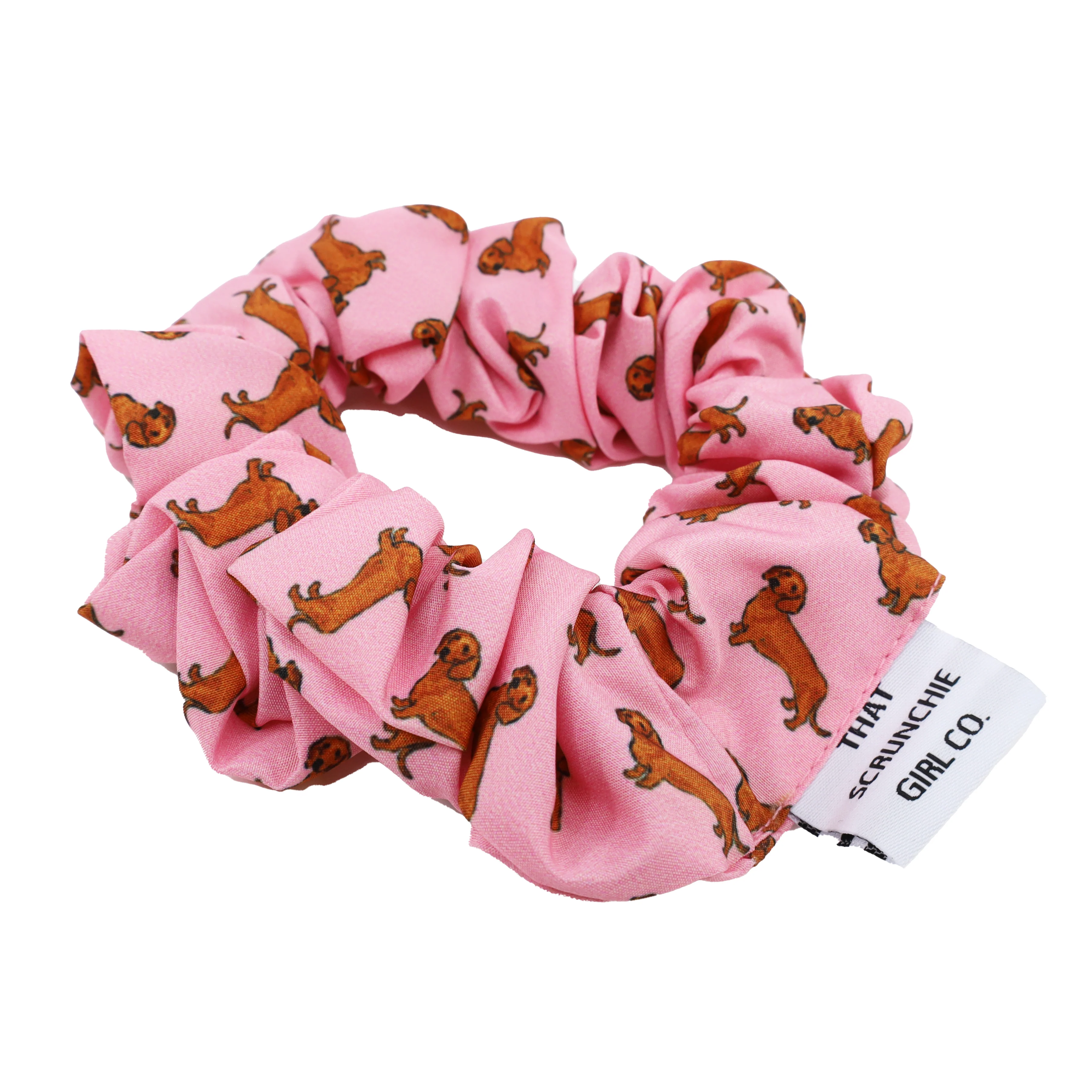 Pink Dachshund Scrunchie