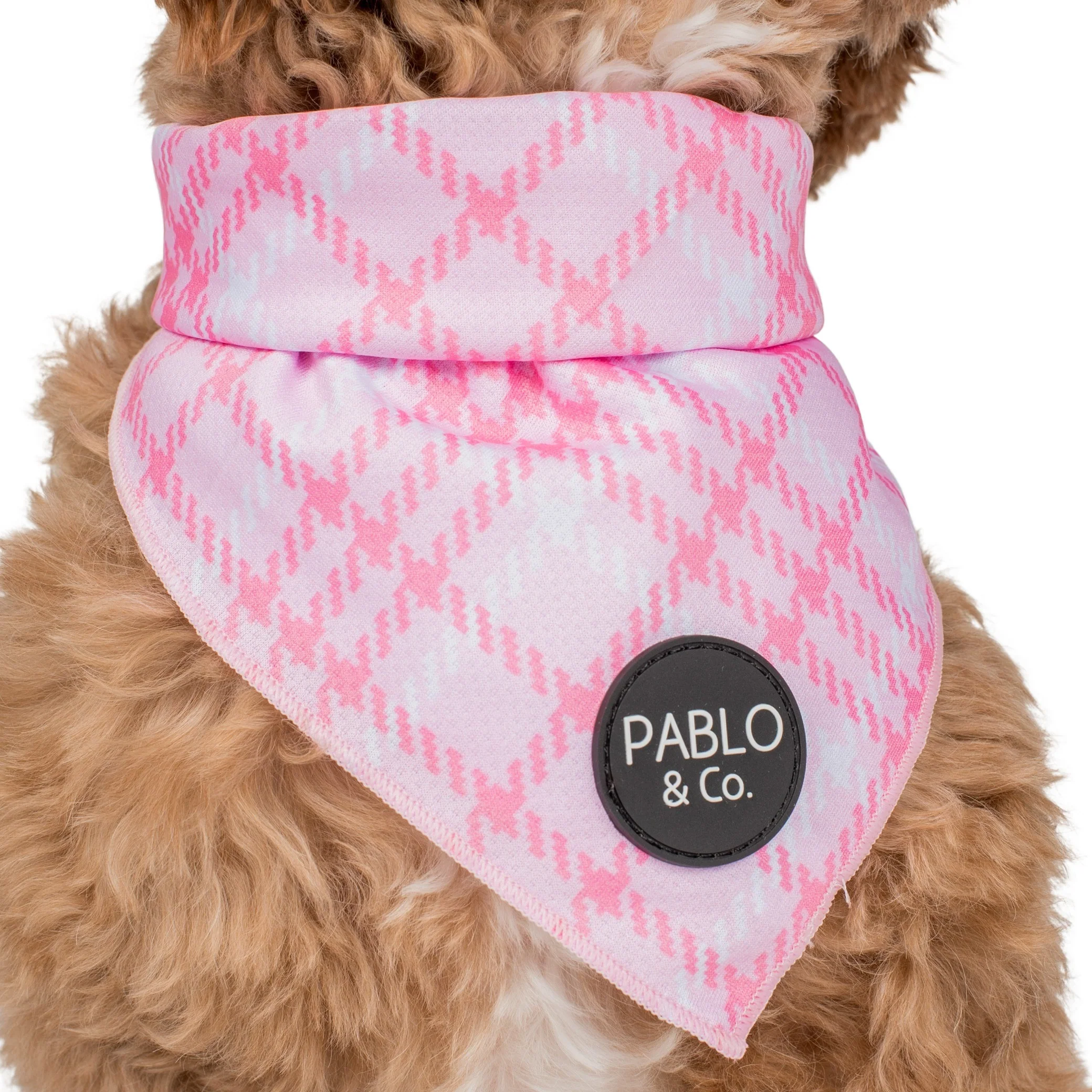 Pink Houndstooth - Dog Bandana - Image 2