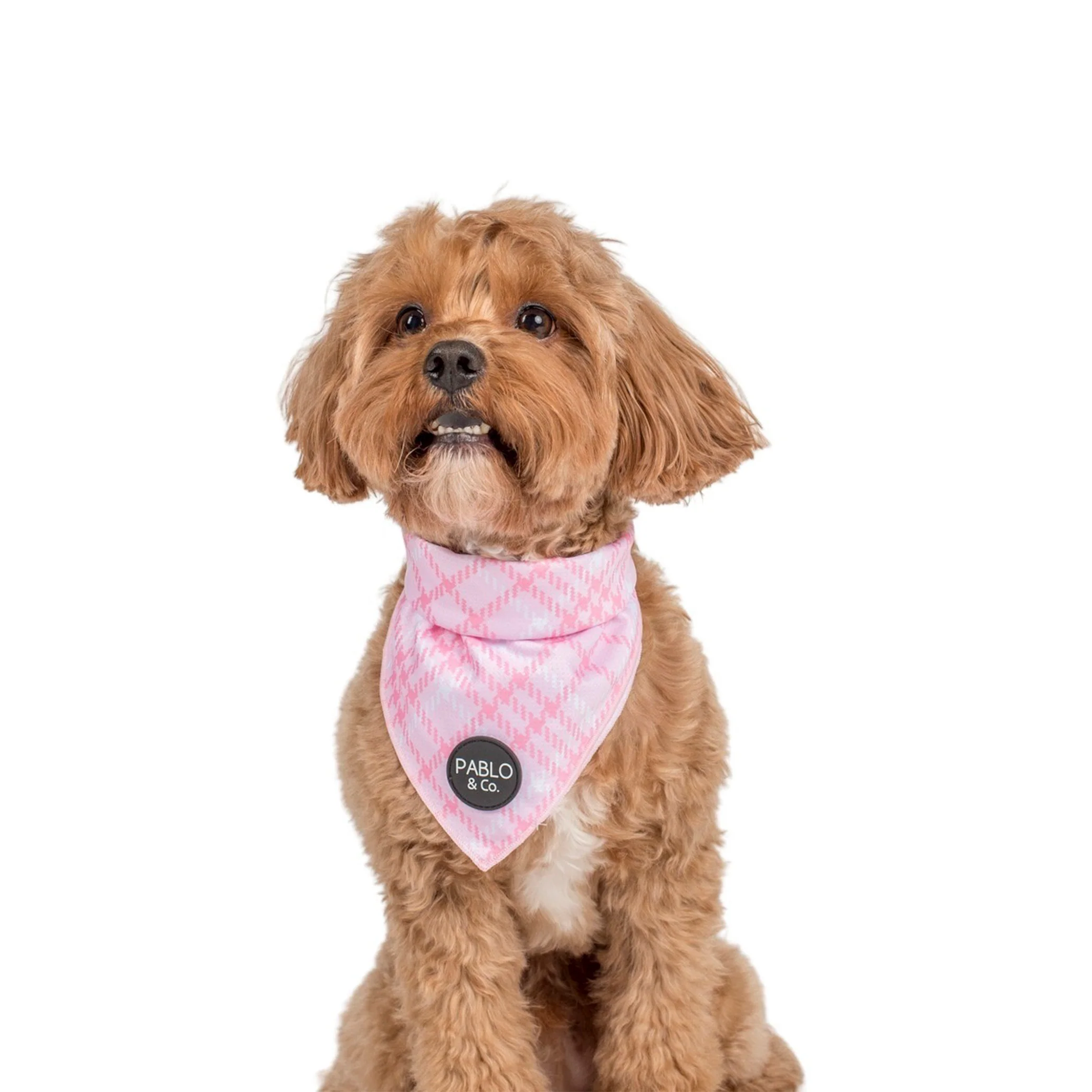 Pink Houndstooth - Dog Bandana - Image 4