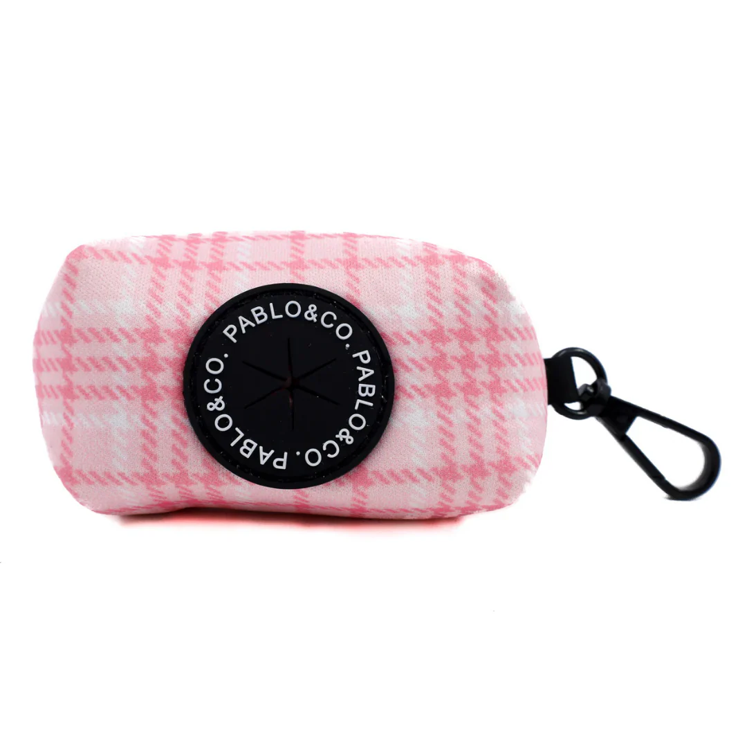 Pink Houndstooth - Poop Bag Holder