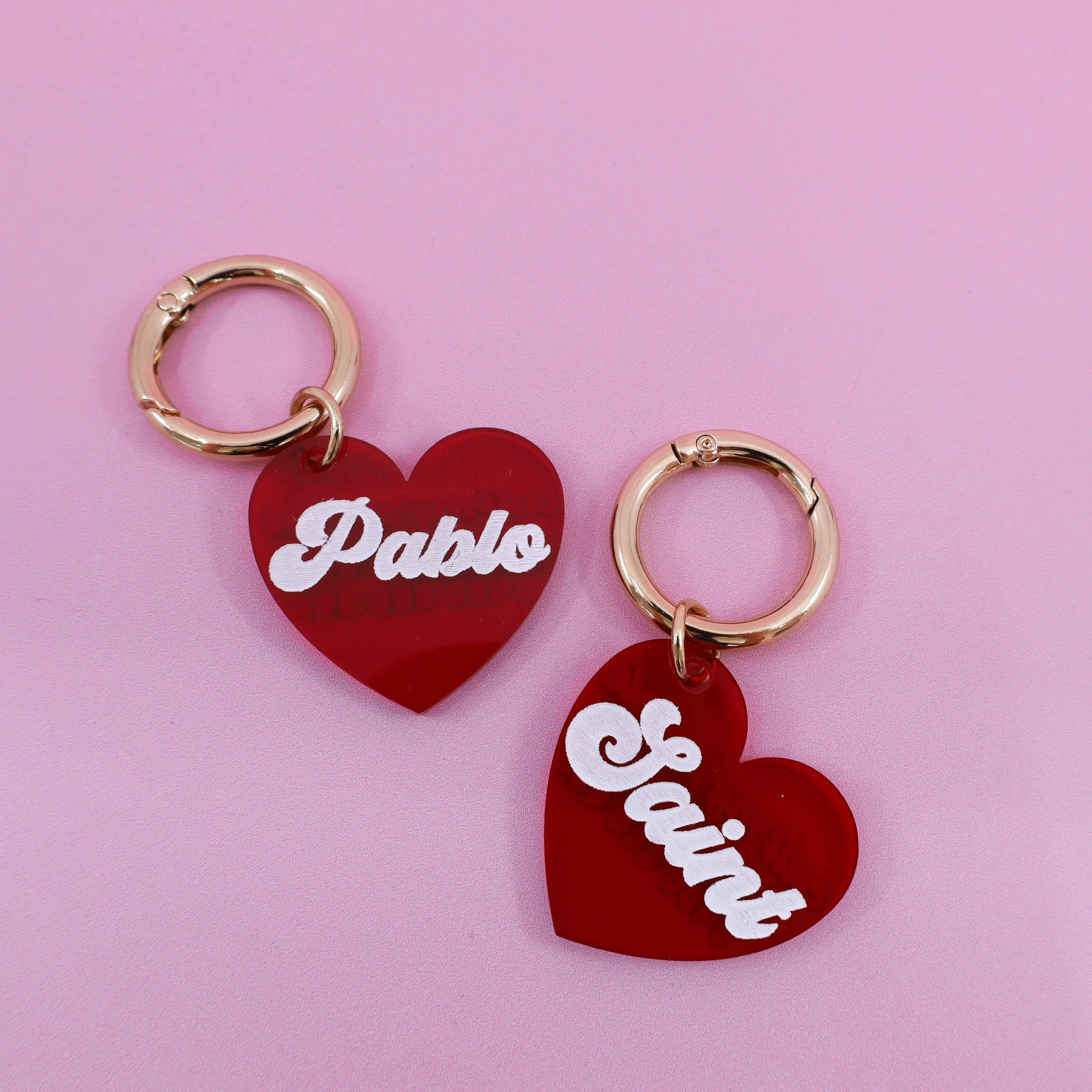 Personalised Pet ID Tag: Red Heart - Image 4